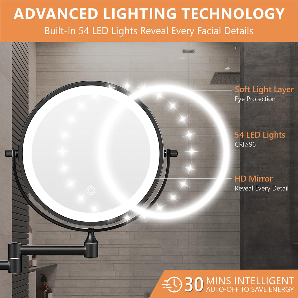 Auxmir 54-LED lighting with three color options for accurate illumination