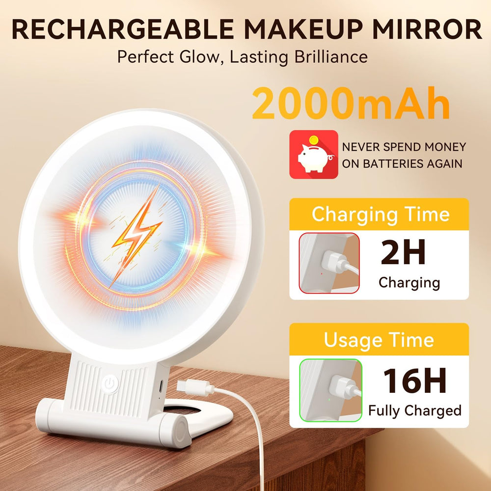 Auxmir 72 LED lights deliver bright, even illumination for makeup.