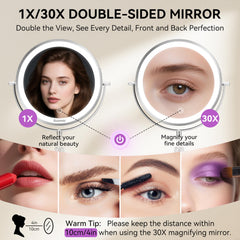 Auxmir 9-inch mirror front view with 360-degree rotation for versatile angles.