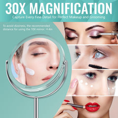 Auxmir detachable travel mirror folds compactly for packing.