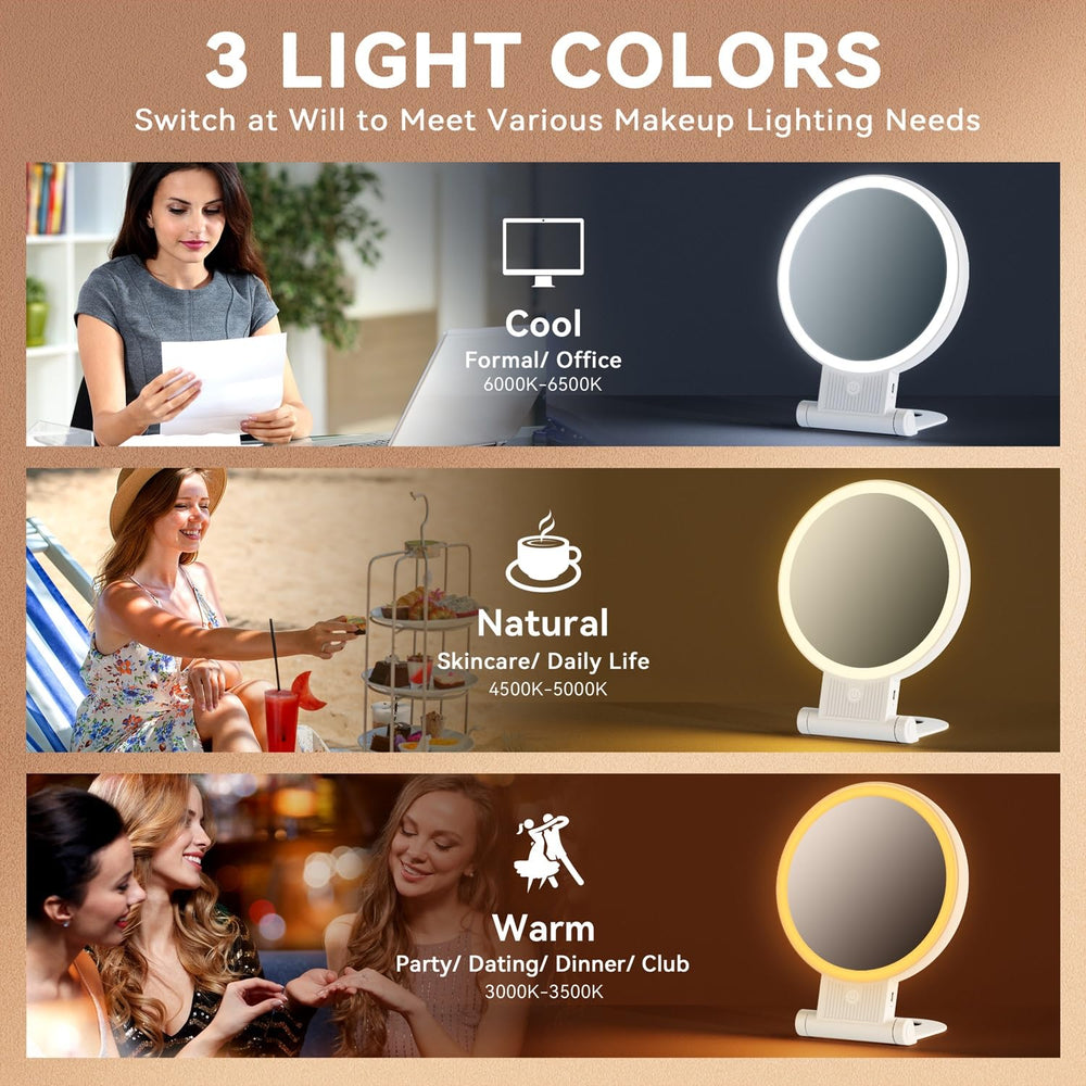 Auxmir mirror with adjustable brightness for comfortable lighting in any environment.