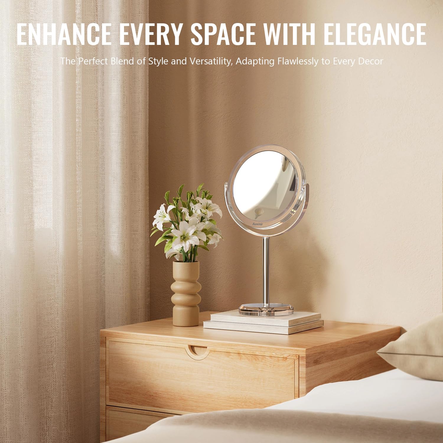 Auxmir dressing table mirror suitable for bathroom and bedroom.