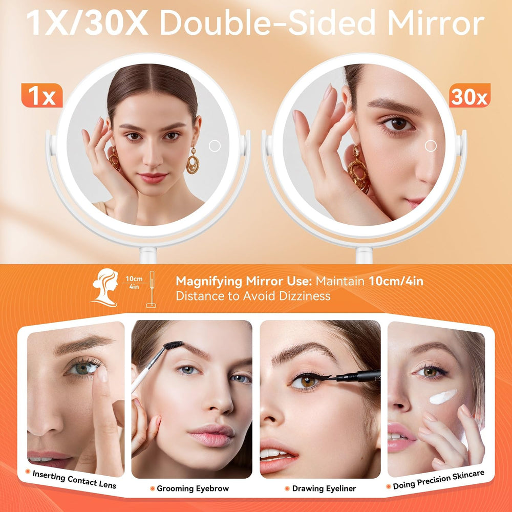 Auxmir makeup mirror rotates 360 degrees for versatile viewing angles