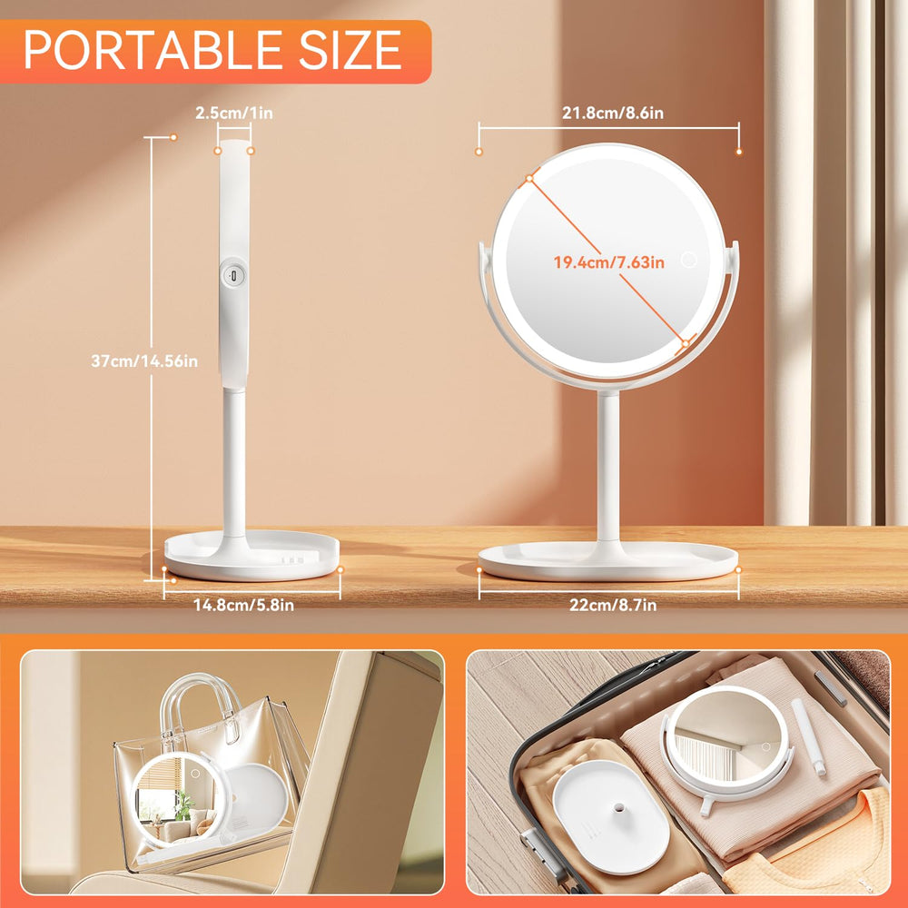 Auxmir makeup mirror built-in phone stand supports hands-free use