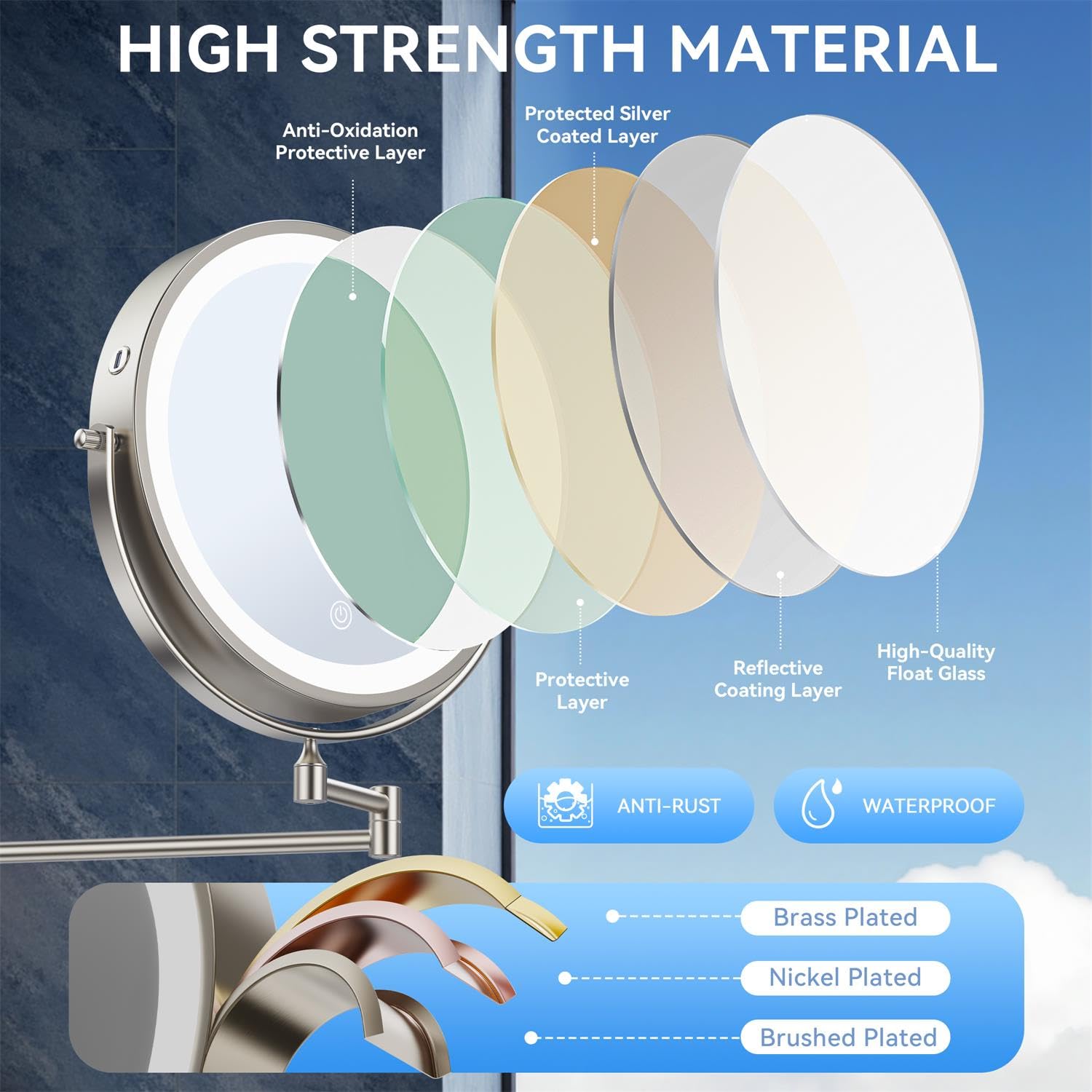 Auxmir moisture-resistant construction is ideal for bathrooms.