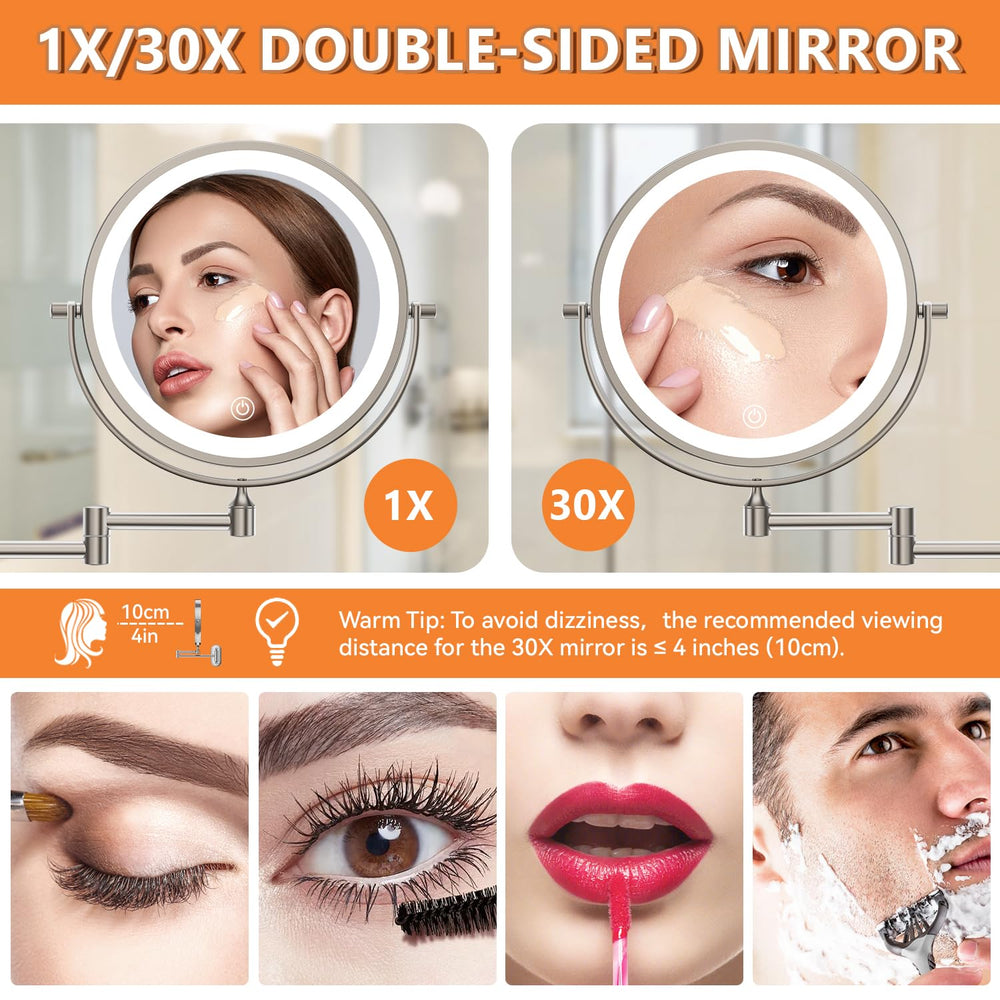 Auxmir 30x magnification close-up for precise eyebrow shaping.