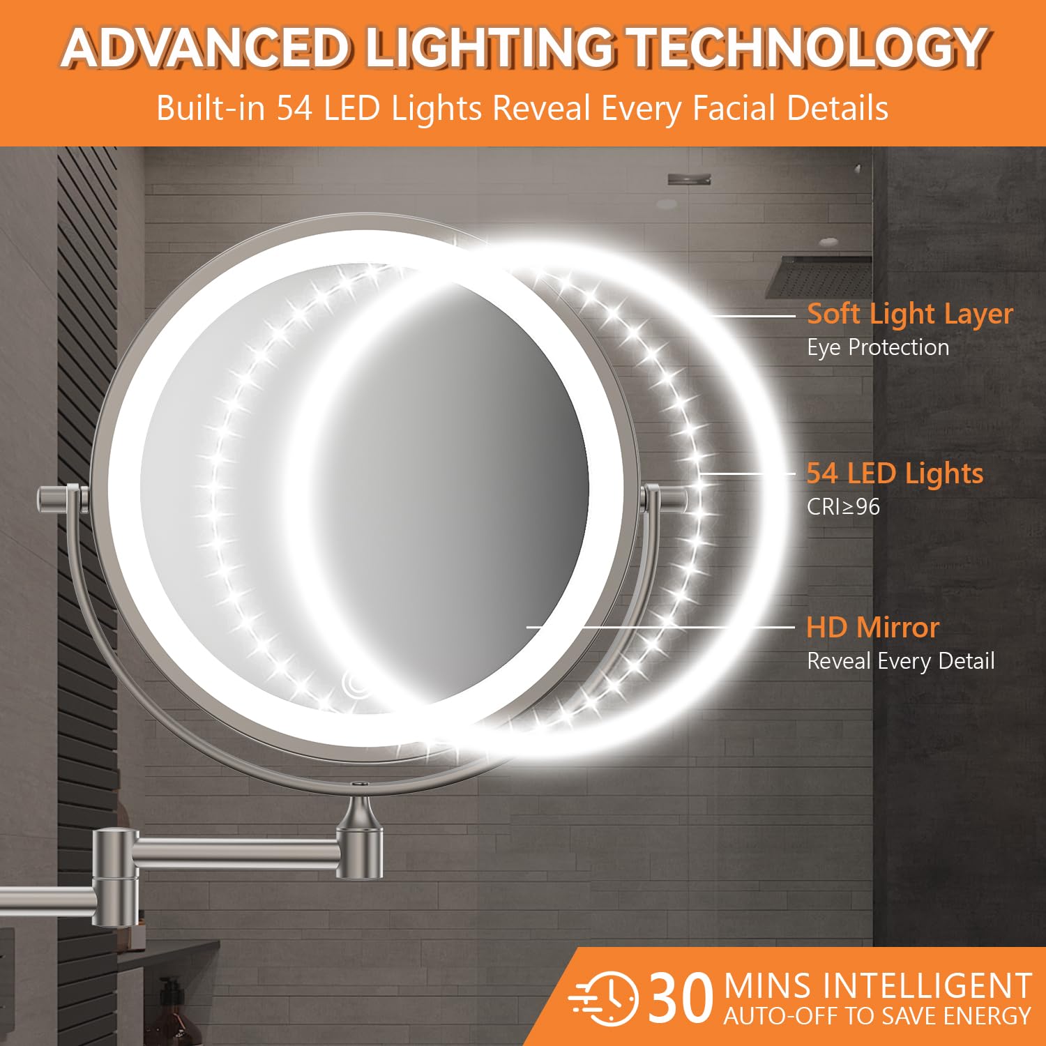 Auxmir 360-degree extendable arm enables flexible viewing angles.