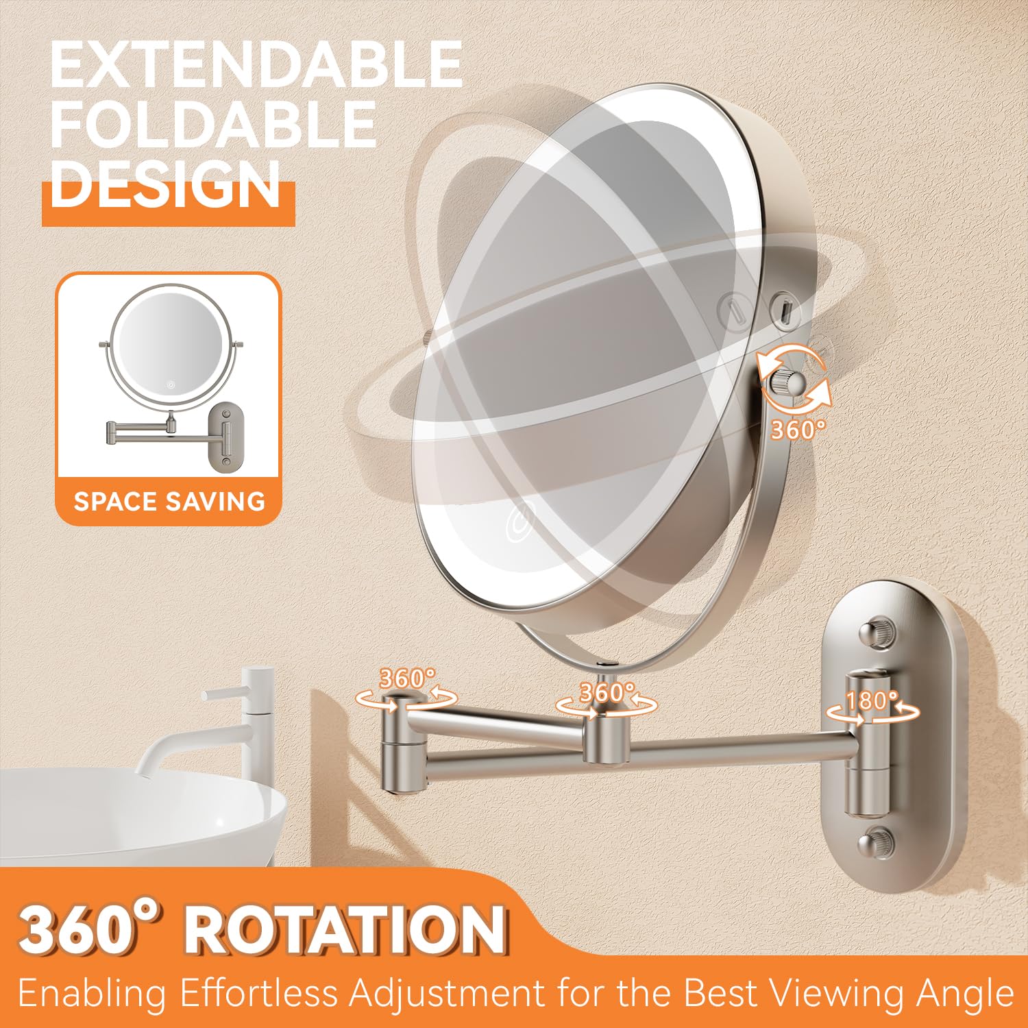 Auxmir mounting template included simplifies wall installation.
