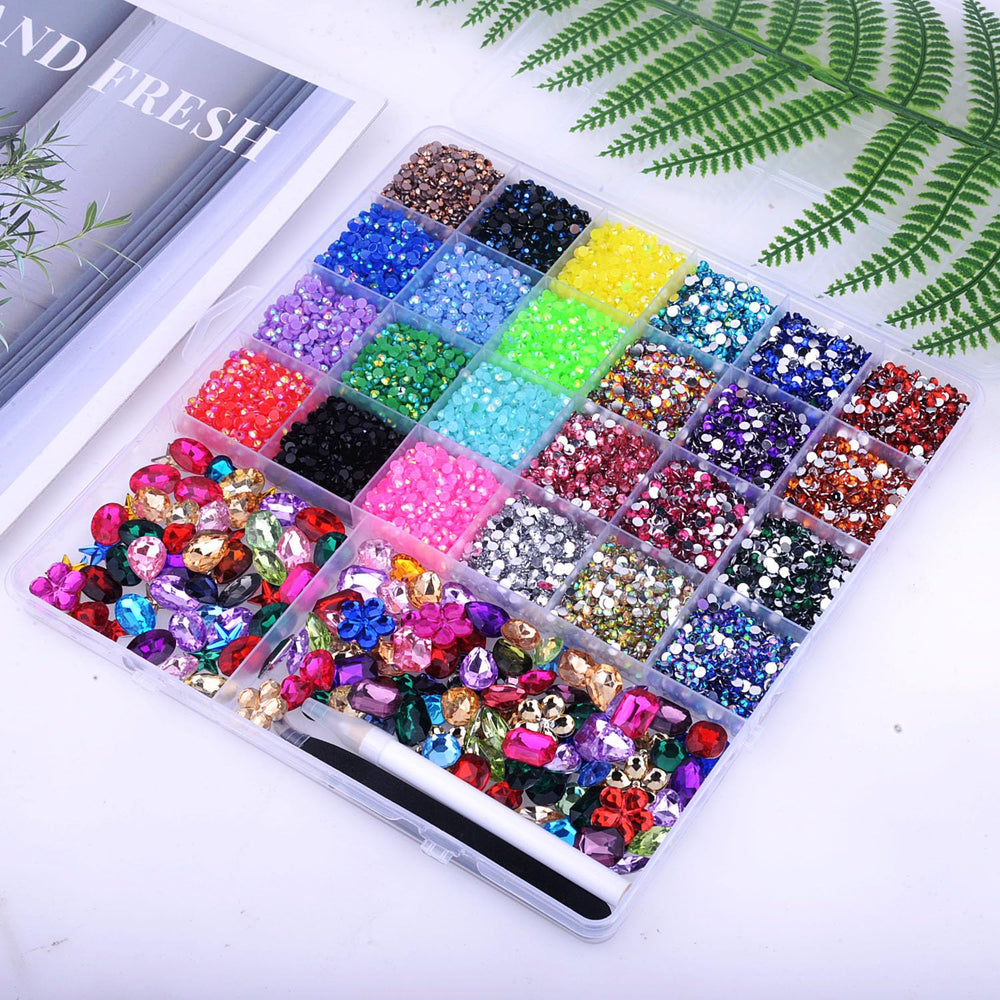 Aplicación de decoración Auxnki para uñas y artesanía con brillo multicolor.