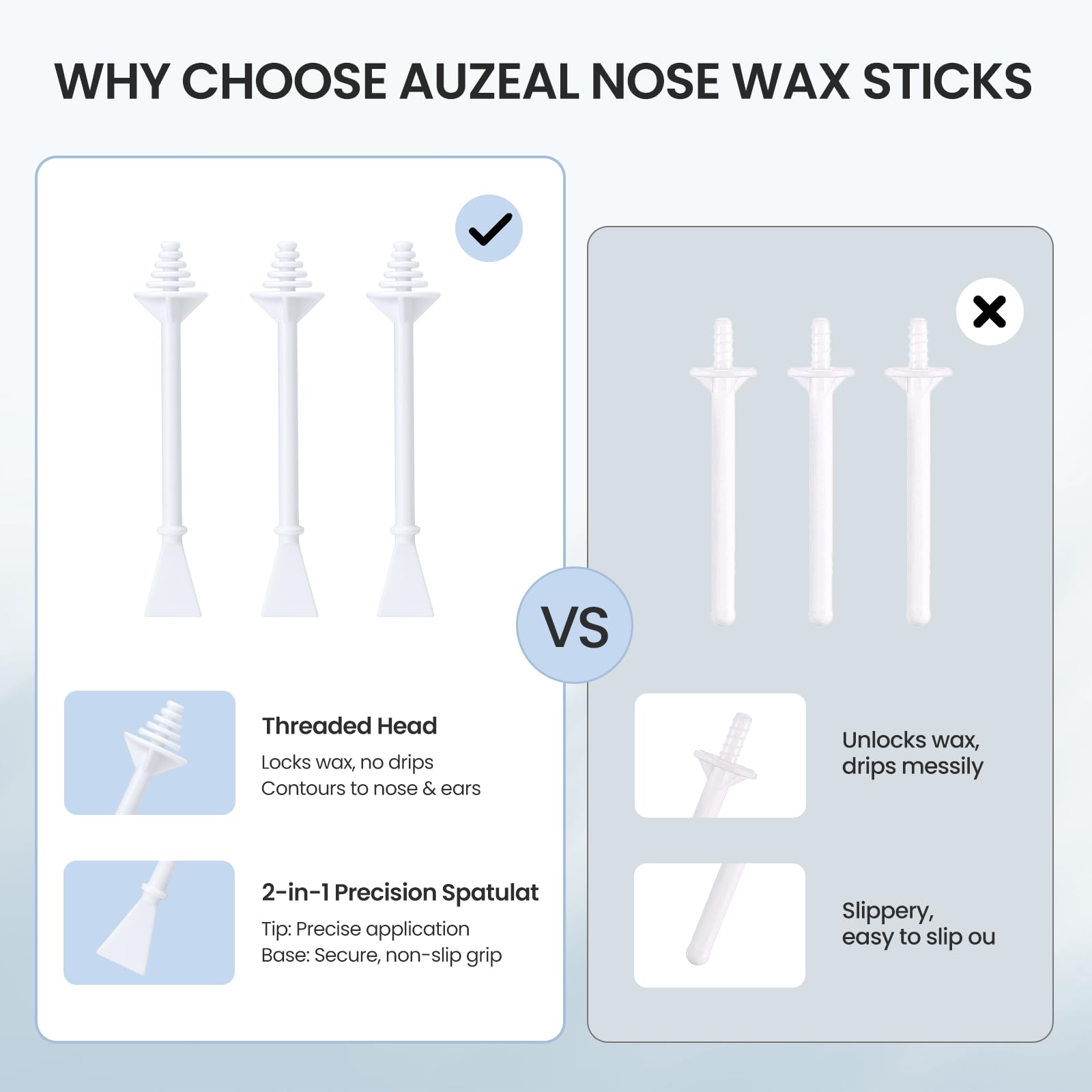 AUZEAL dual-ended sticks for precise nose and ear hair removal