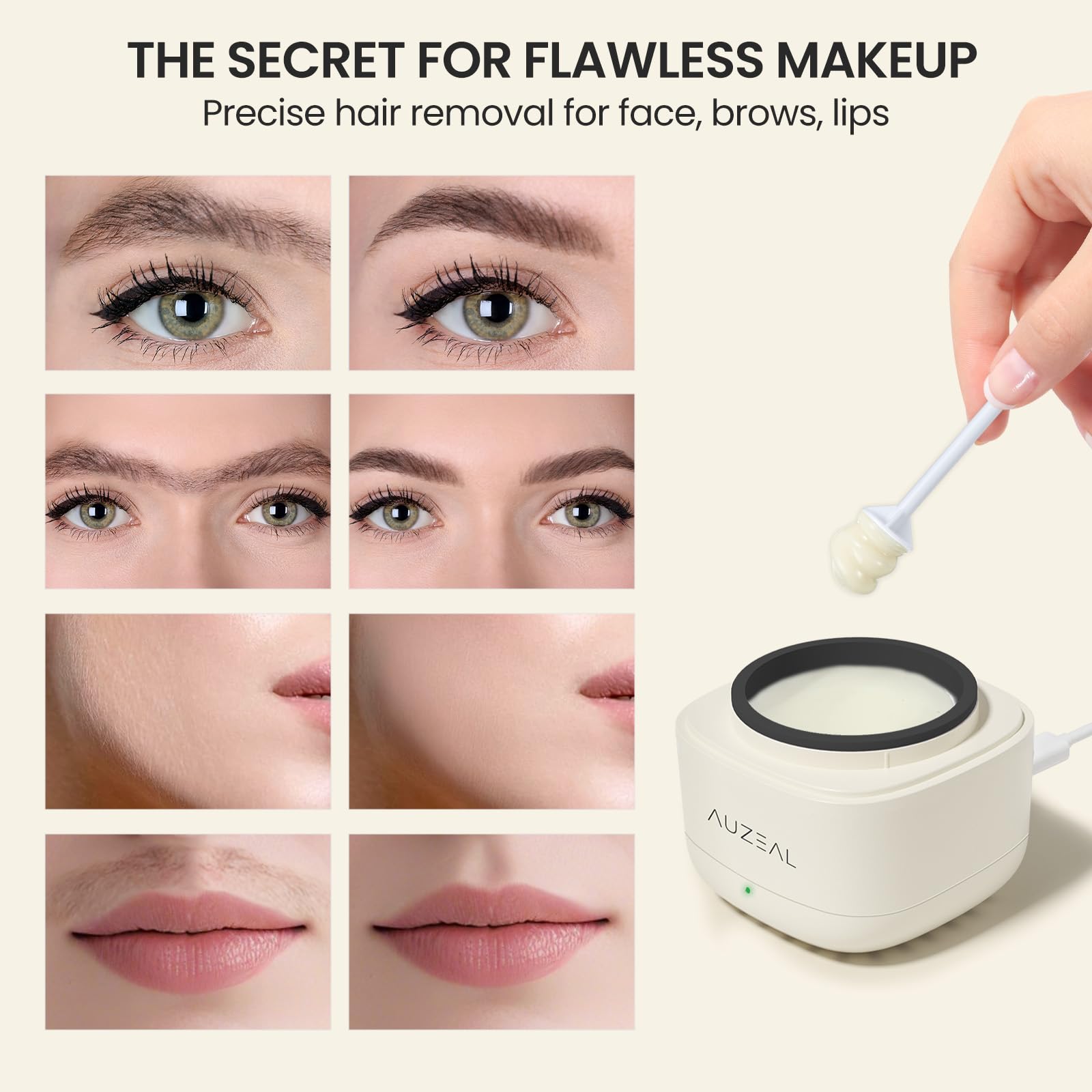 AUZEAL compact design of mini waxing kit for travel use