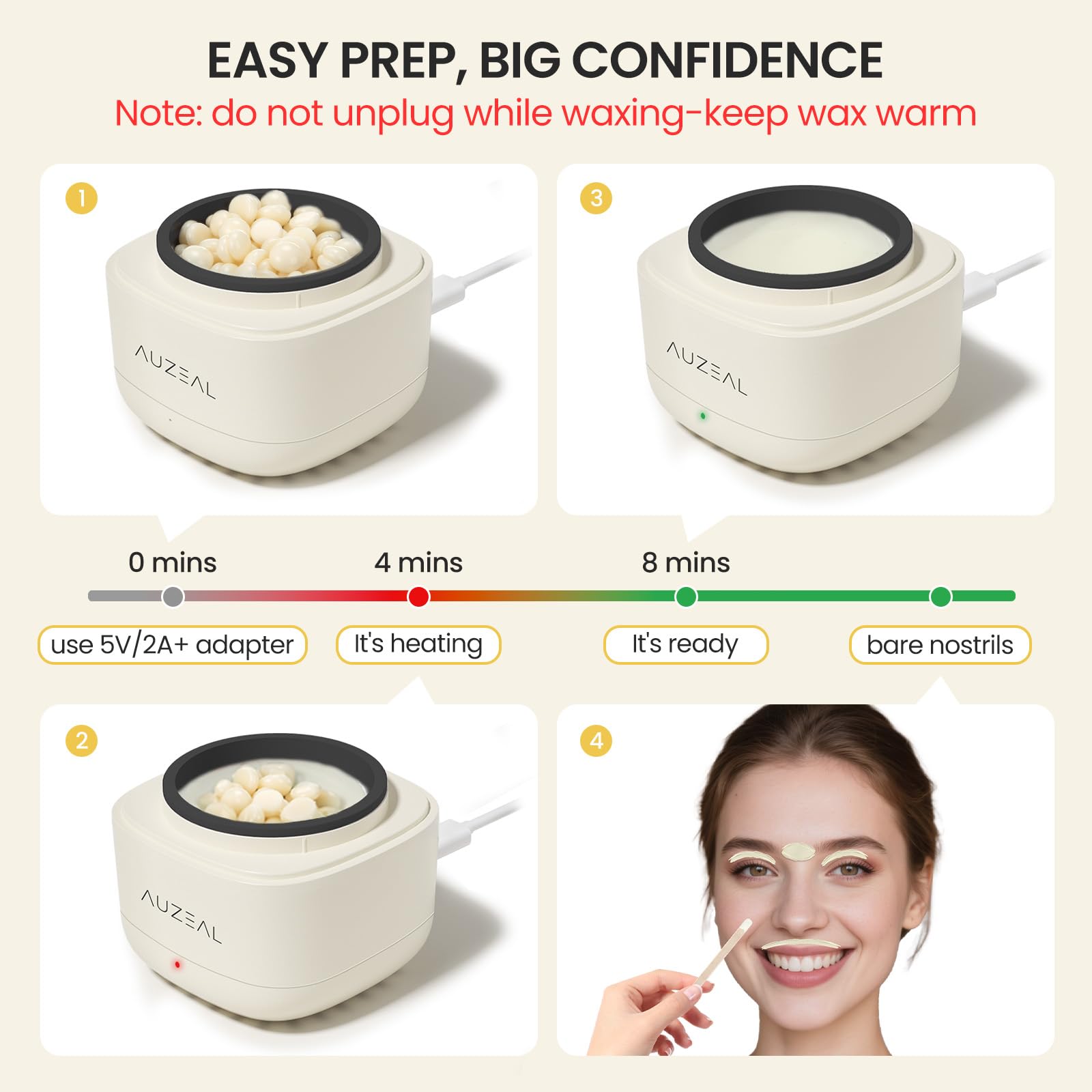AUZEAL nose sticks for targeted nose hair removal