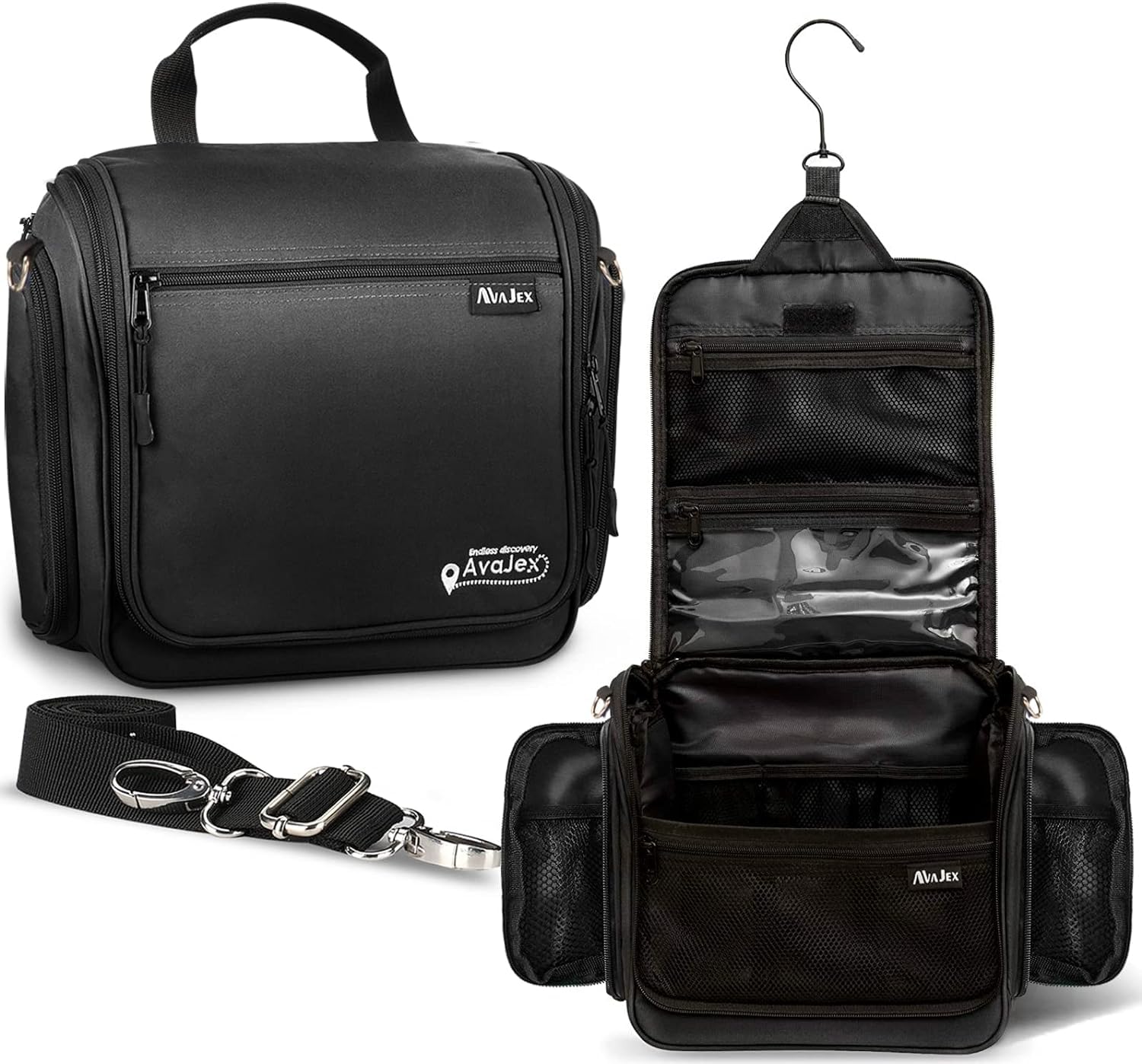 AvaJex Extra Large Hanging Toiletry Bag interior space keeps items neatly organized.