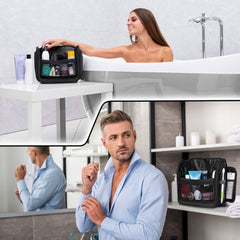 AvaJex travel toiletry bag waterproof lining protects clothes from spills.
