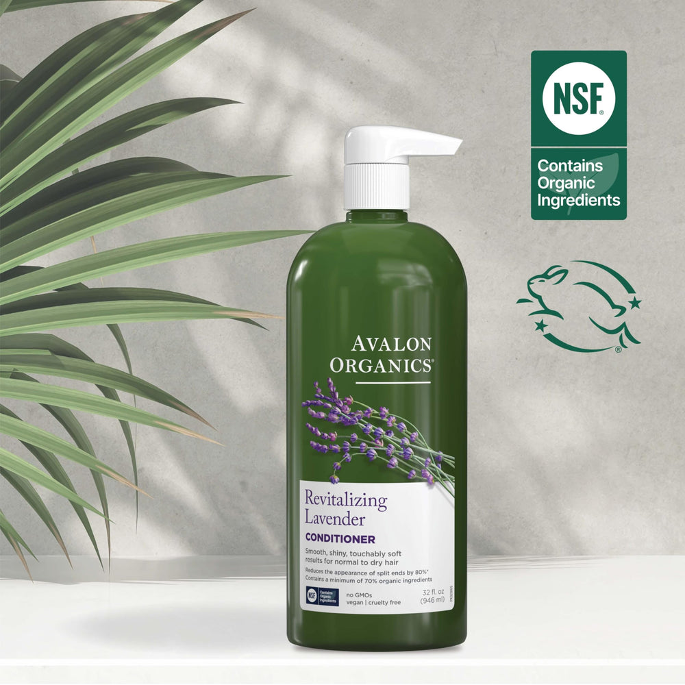 Avalon Organics Acondicionador Nutritivo Lavanda, certificaciones libre de crueldad y cuidado responsable