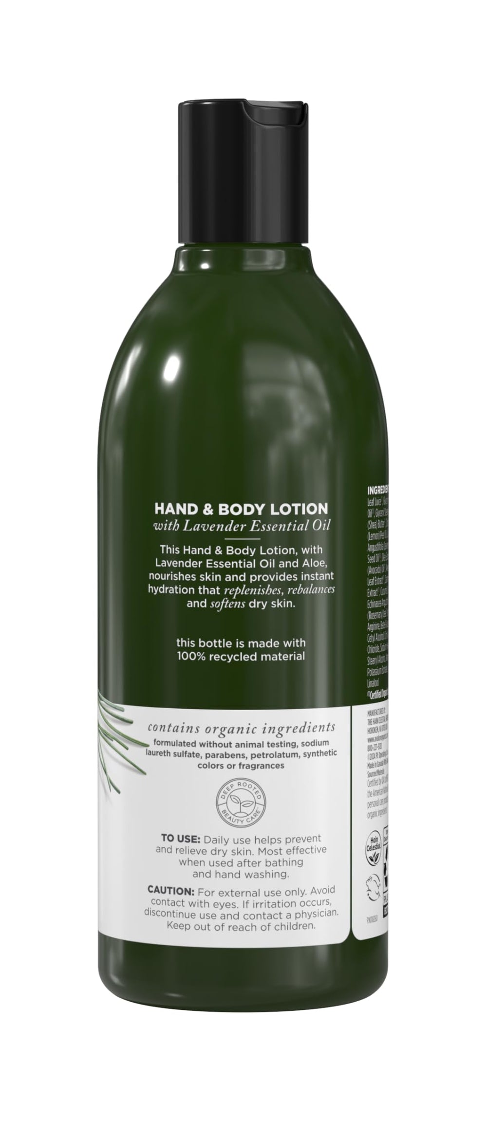 Aplicación de manos con loción de lavanda Avalon Organics para piel suave