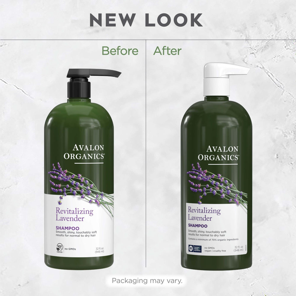 Uso diario con Avalon Organics Champú Lavanda Revitalizante para cabello limpio.
