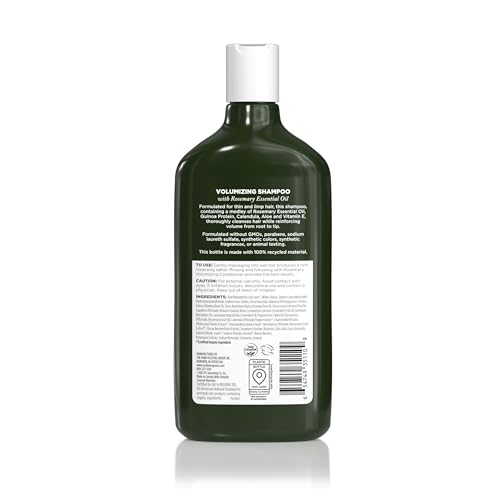 Avalon Organics champú voluminizador de romero, lavado suave que deja cabello ligero y con cuerpo