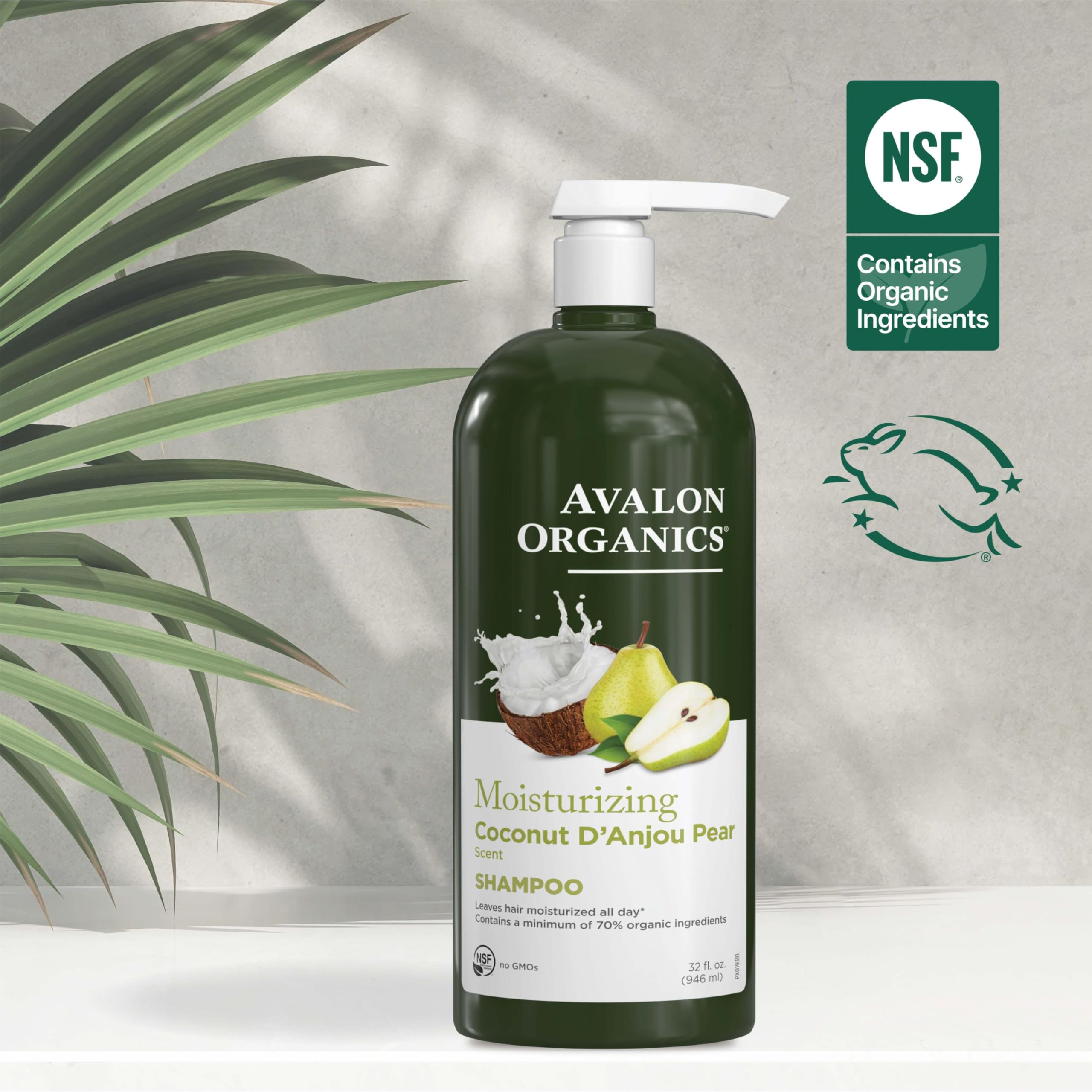 Label closeup emphasizes cruelty-free and organic ingredients.