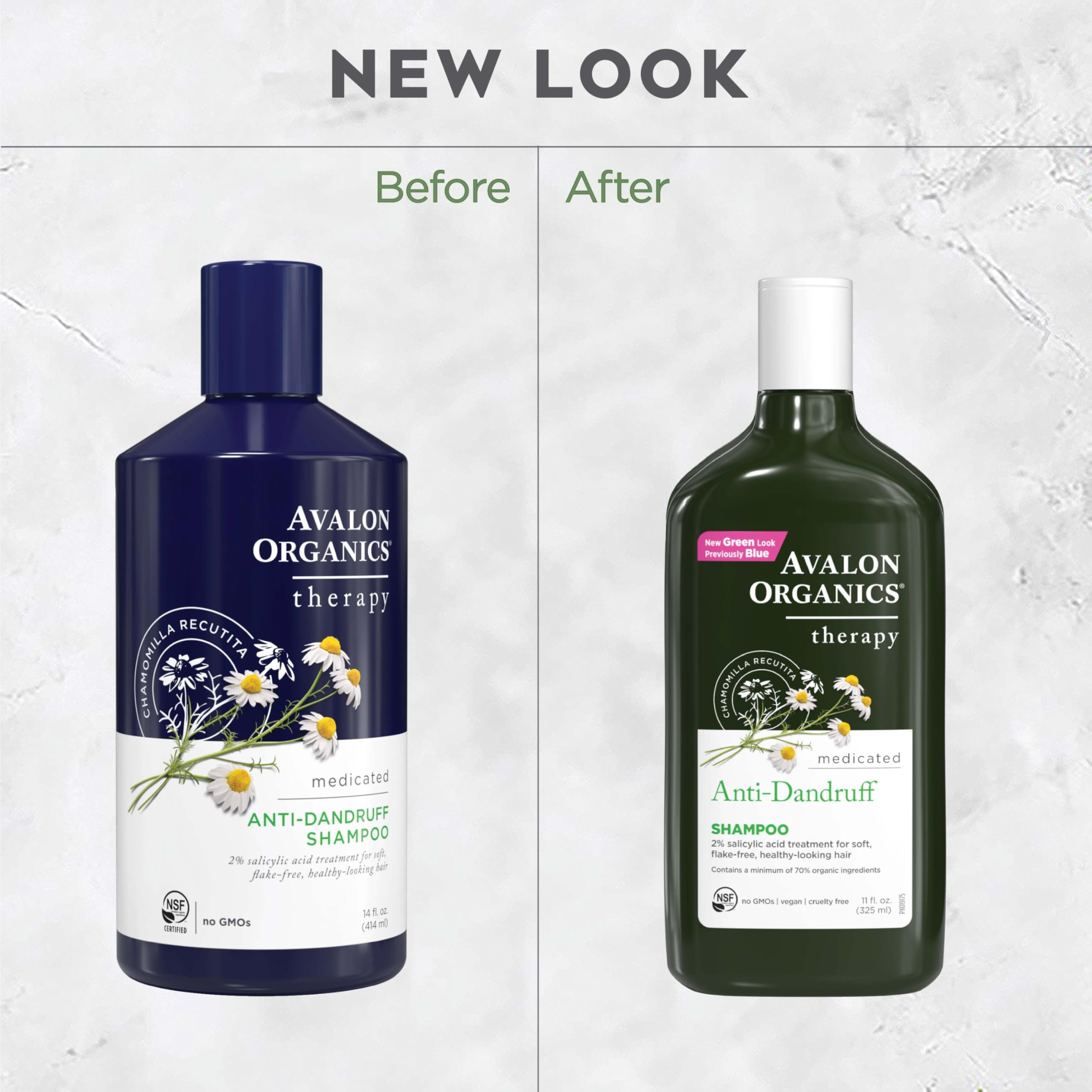 11 oz bottle of Avalon Organics Dandruff Therapy Shampoo ready for daily use.