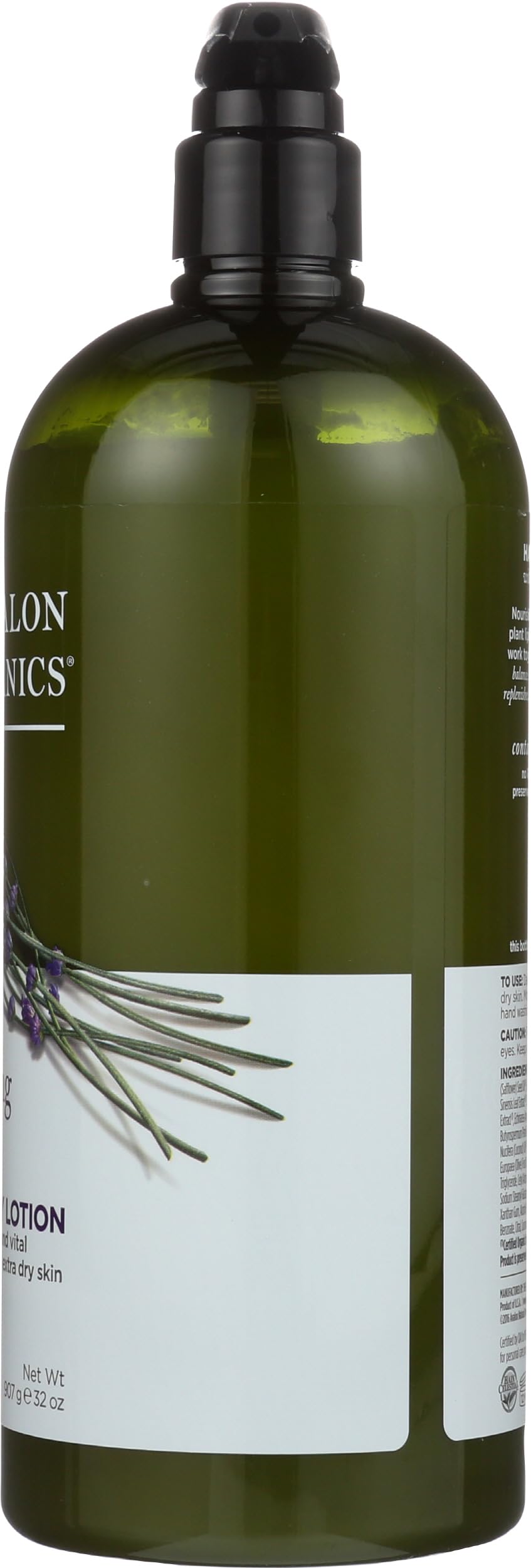 Massage of Avalon Organics lavender lotion into hand—soft, hydrated skin.