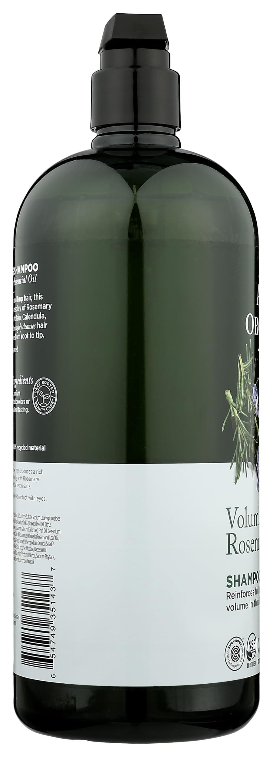 Avalon Organics Rosemary Shampoo on shower shelf with other organic products
