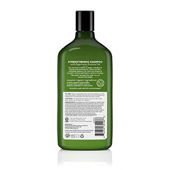 Etiqueta del champú Fortalecimiento con Menta de Avalon Organics