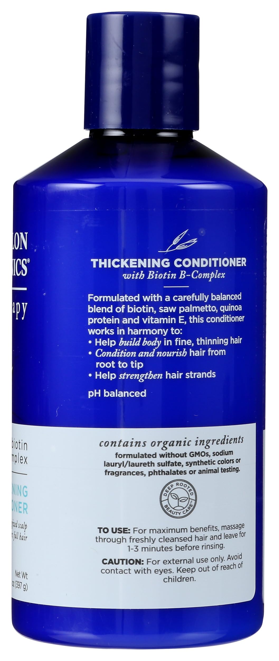 Avalon Organics Therapy Biotin B-Complex; envase reciclado y cuidado sostenible