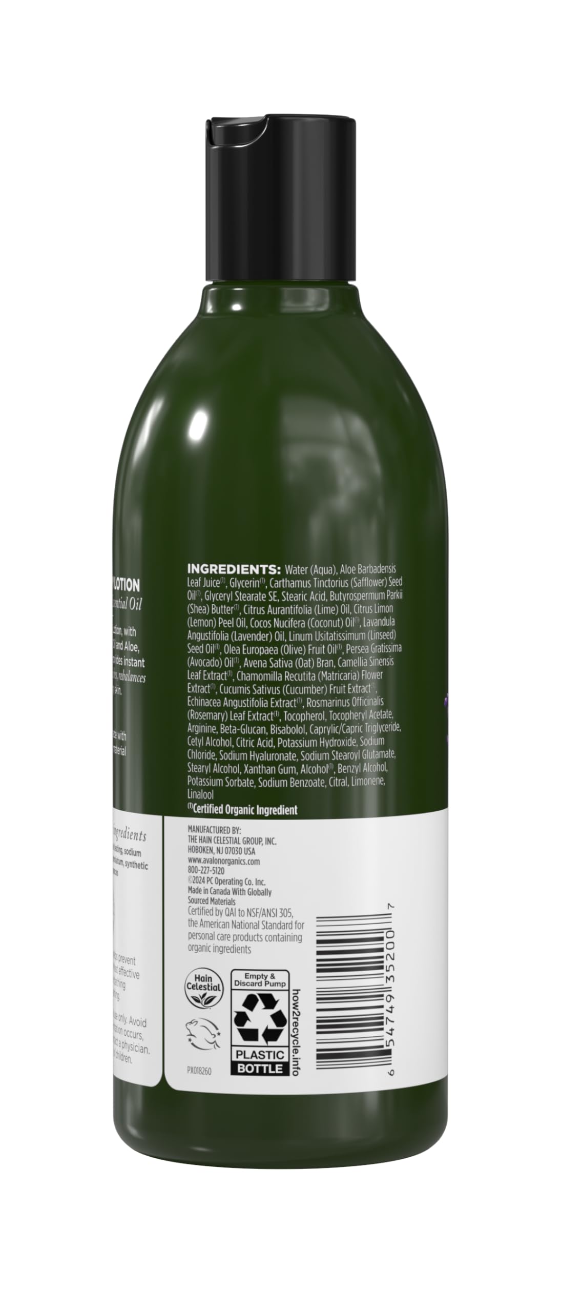 Textura sedosa de la loción de lavanda para manos y cuerpo de Avalon Organics