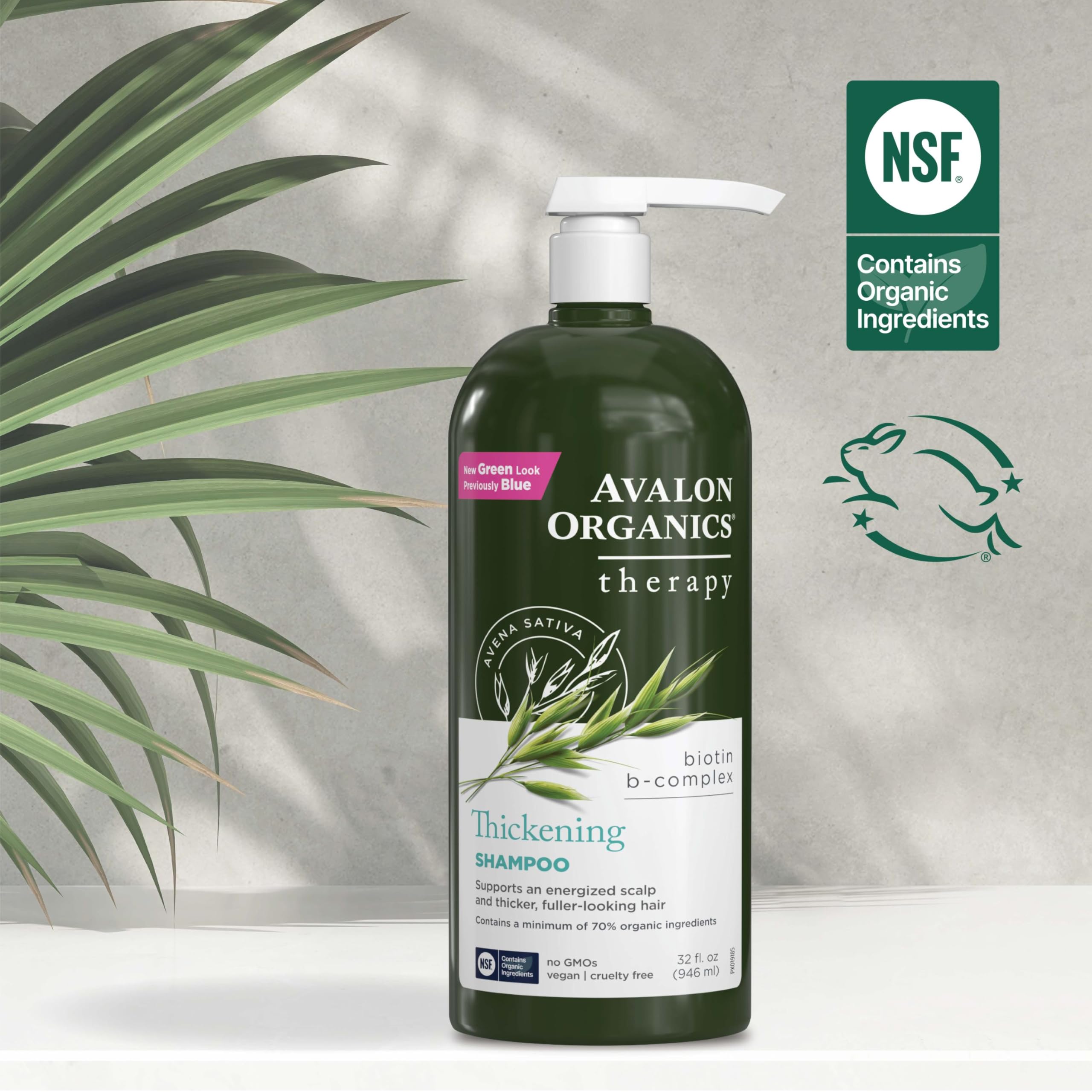 Avalon Organics Therapy Biotin B-Complex cruelty-free badge signals ethical sourcing