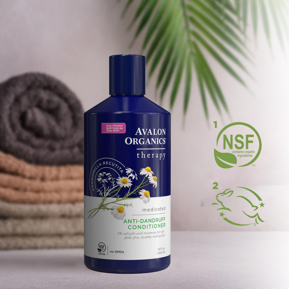 Certificaciones de Avalon Organics: libre de crueldad y con ingredientes derivados de plantas.