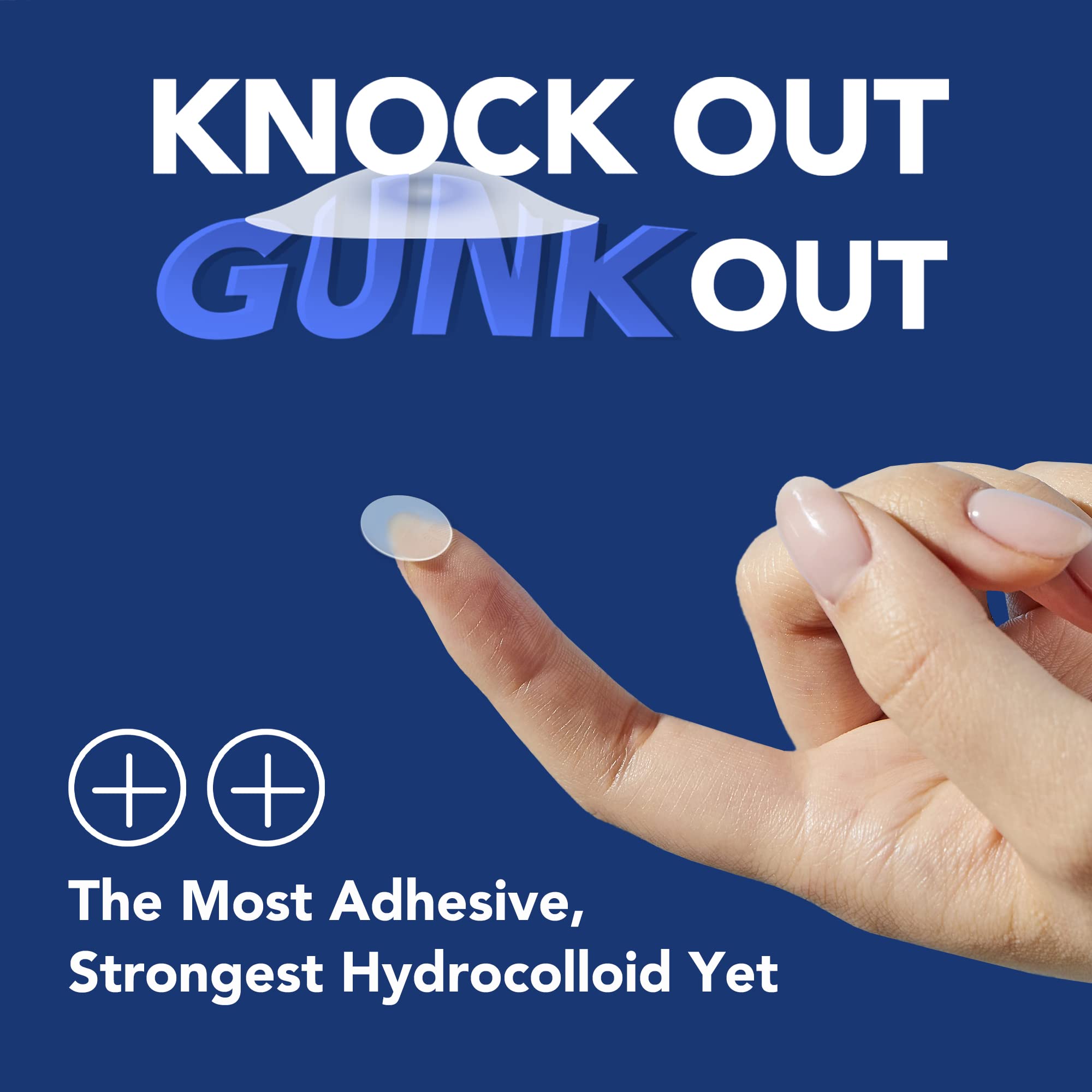 Parche hidrocoloide AVARELLE Gunk Out adherido a la piel para tratamiento puntual