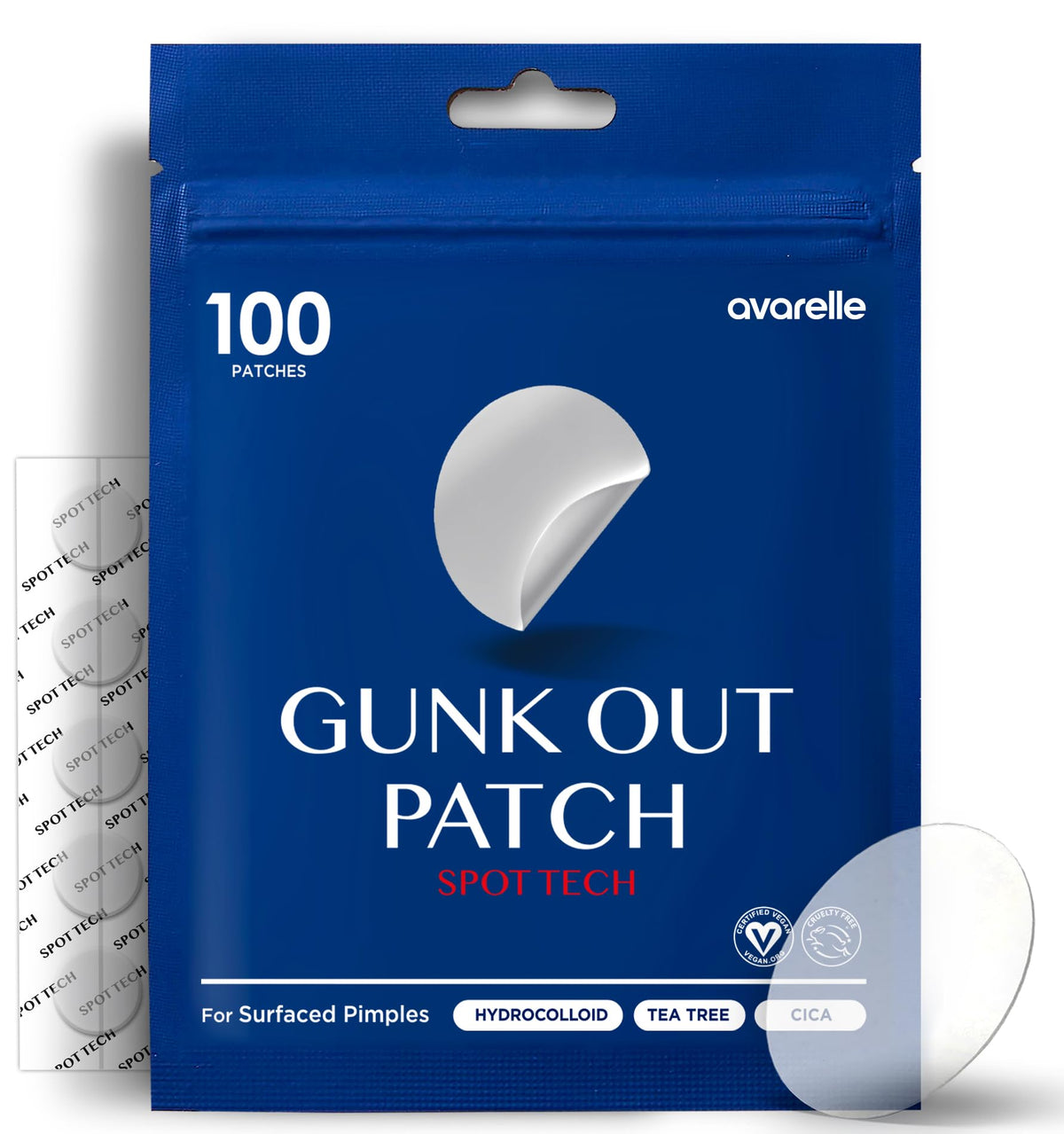 AVARELLE Gunk Out: caja de parches hidrocoloides para brotes lista para usar