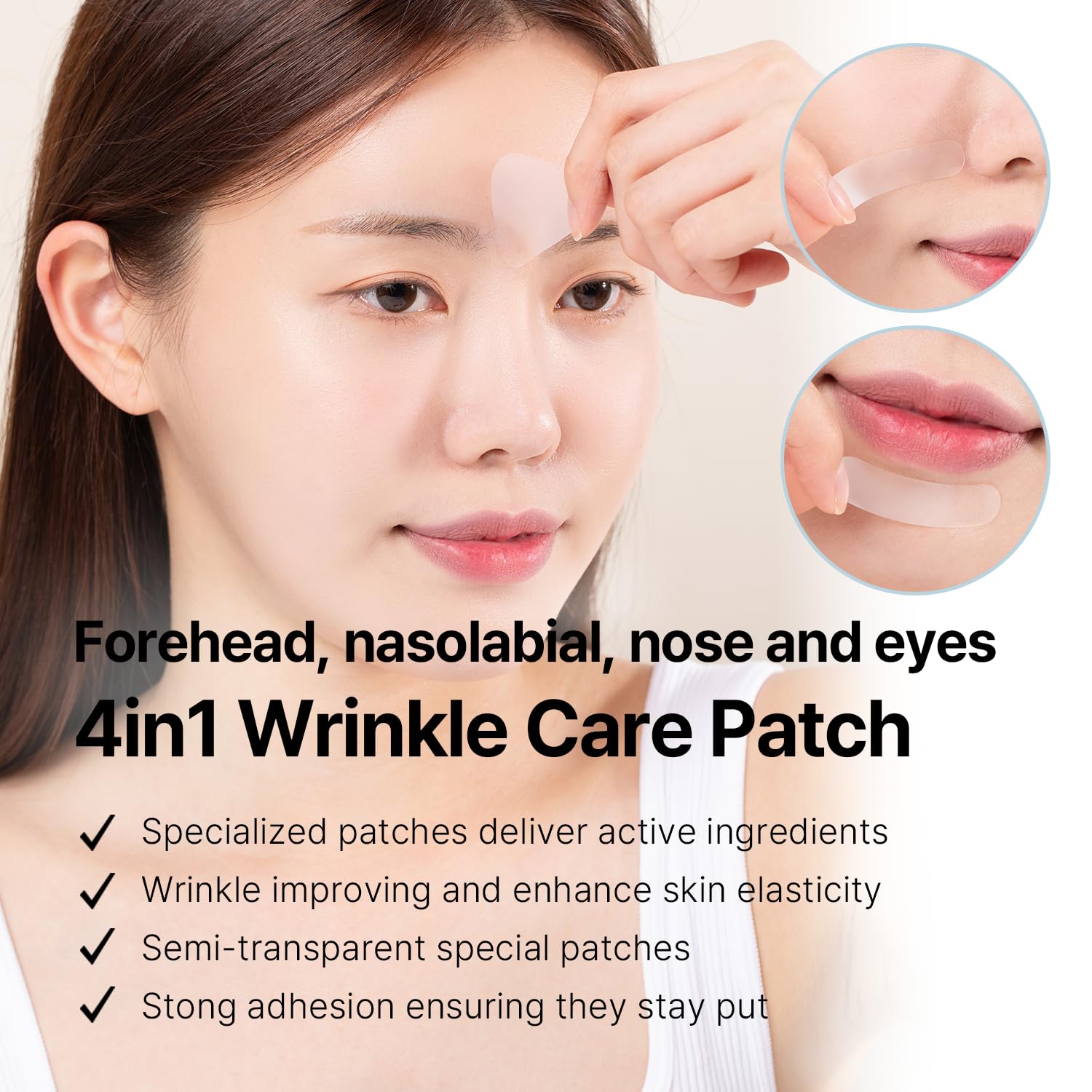 Parche AVCA para ojos, apoyo suave durante movimientos faciales diarios.
