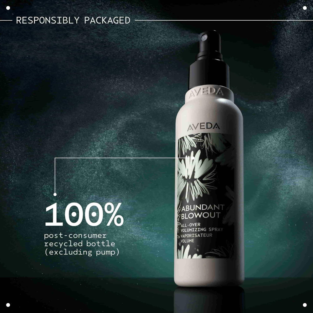 Gift-ready packaging glimpse of Aveda Abundant Blowout spray.