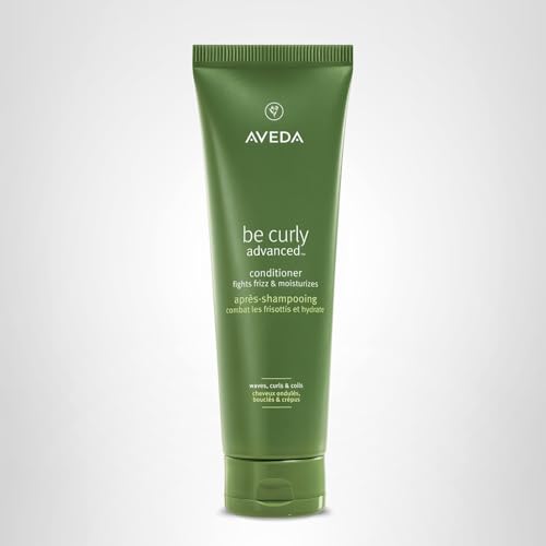 Aveda Be Curly Advanced Conditioner packaging box highlights vegan credentials