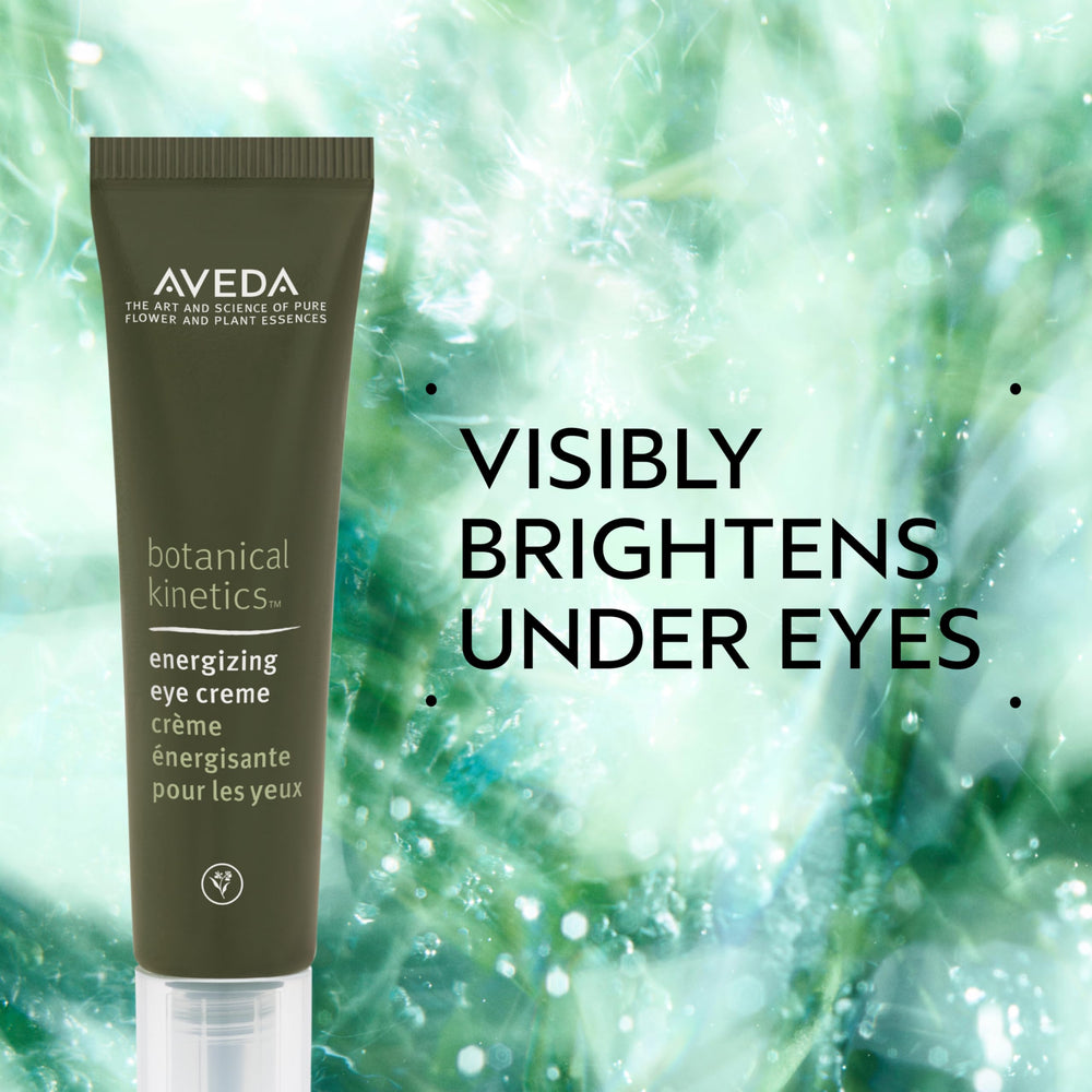 Aveda Energizing Eye Creme under-eye application for a refreshed look.