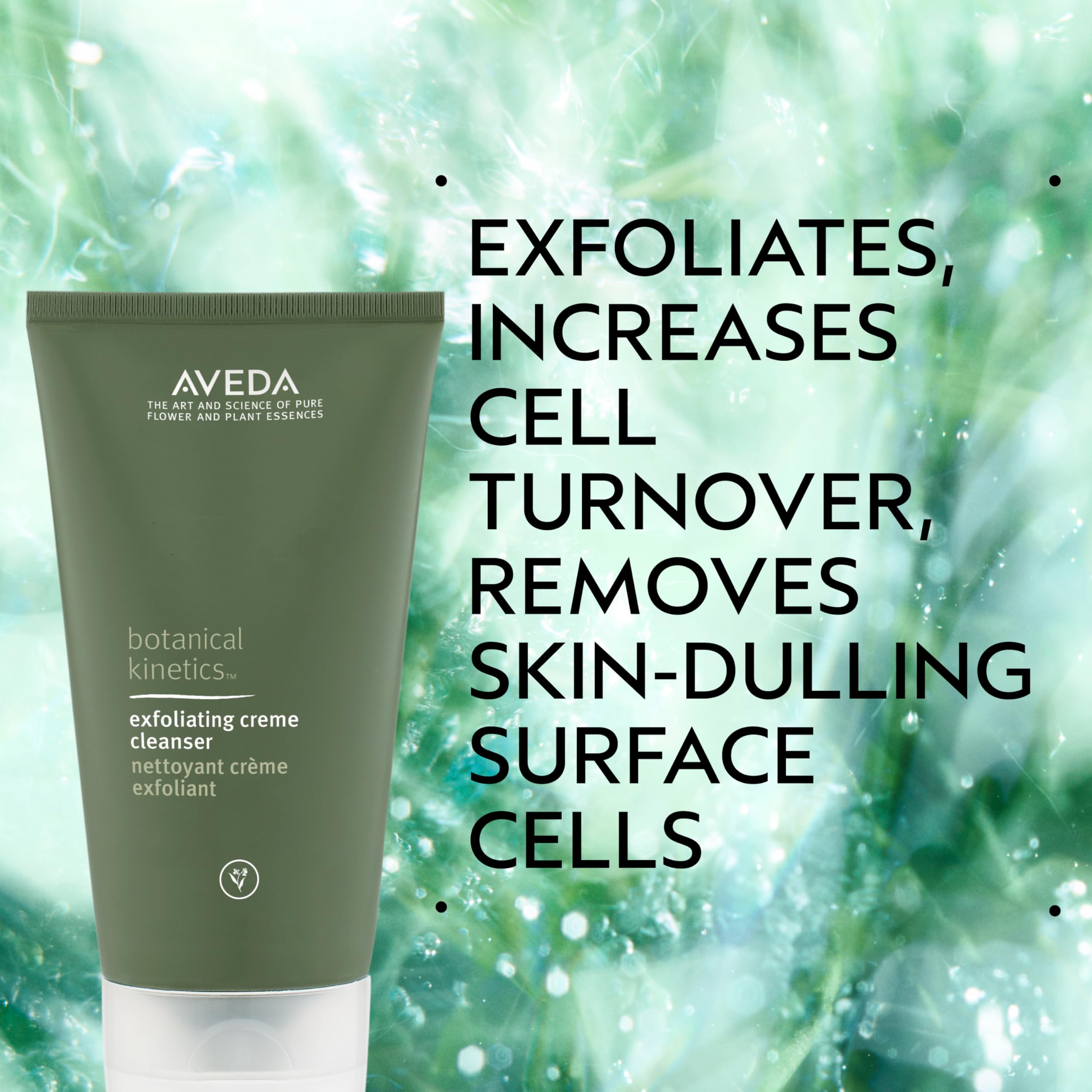 Close-up of jojoba beads exfoliating the skin with Aveda cleanser.