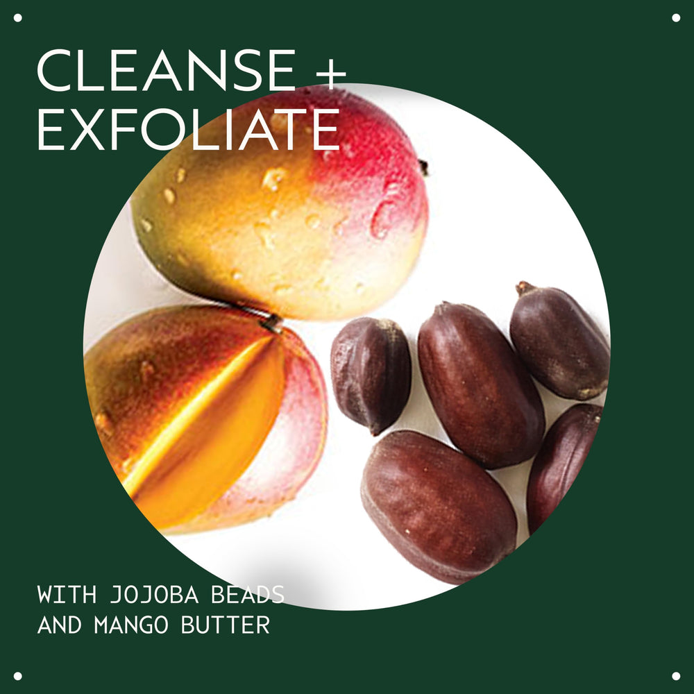 Creamy mango butter visible in the Aveda cleanser for conditioning during cleansing.