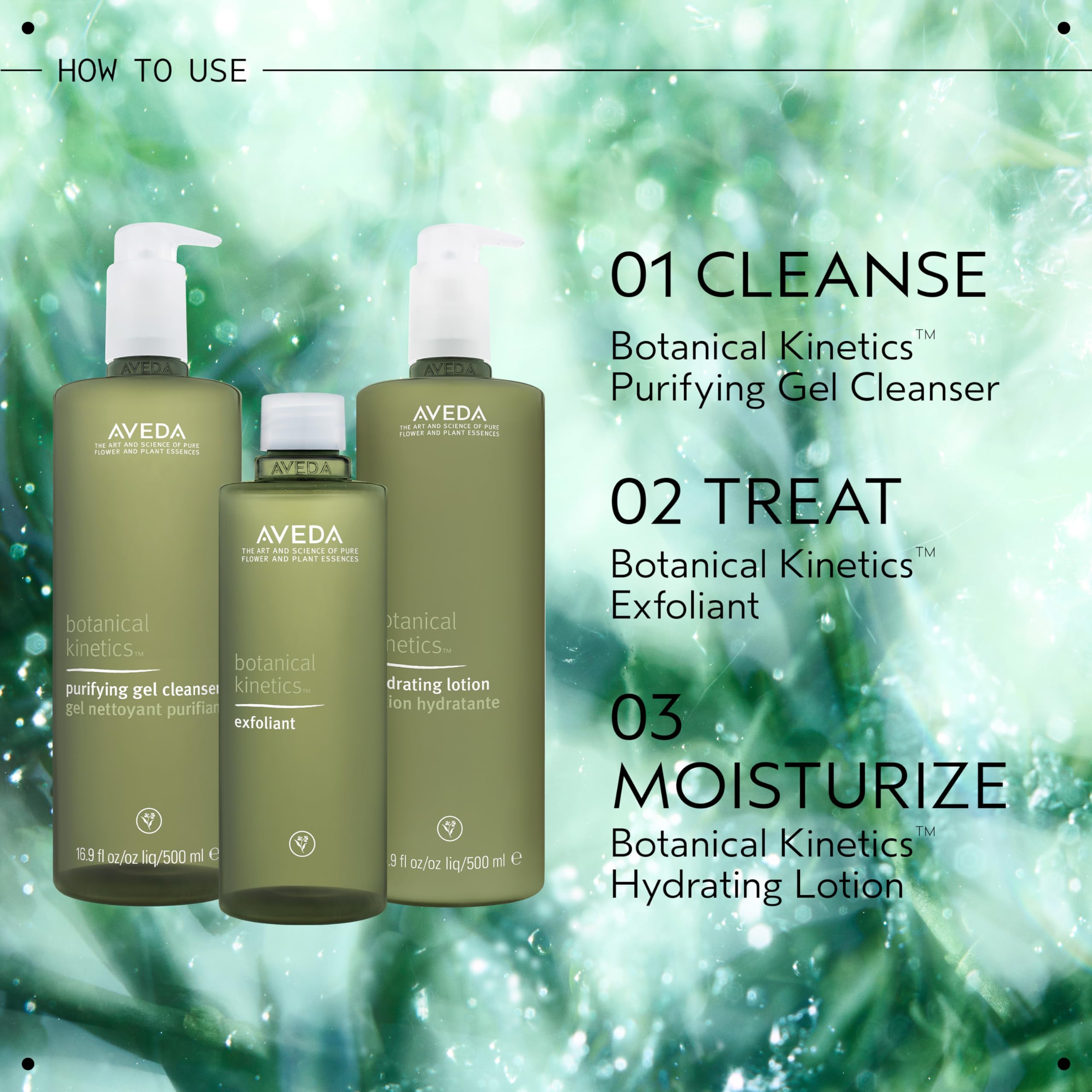 Aveda Botanical Kinetics Purifying Gel Cleanser fits AM and PM routines.