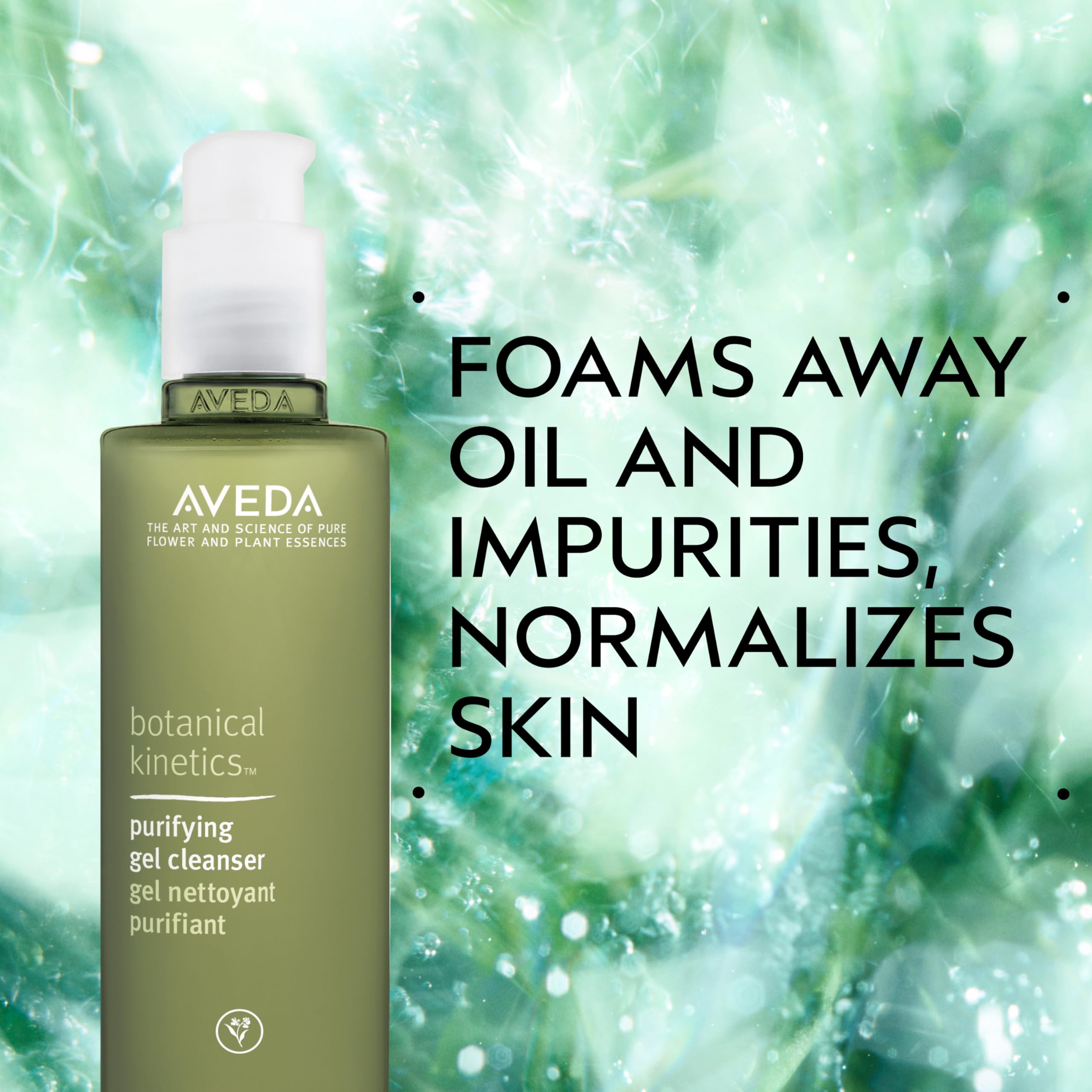 Aveda Purifying Gel Cleanser creates rich foam for easy oil and impurity removal.