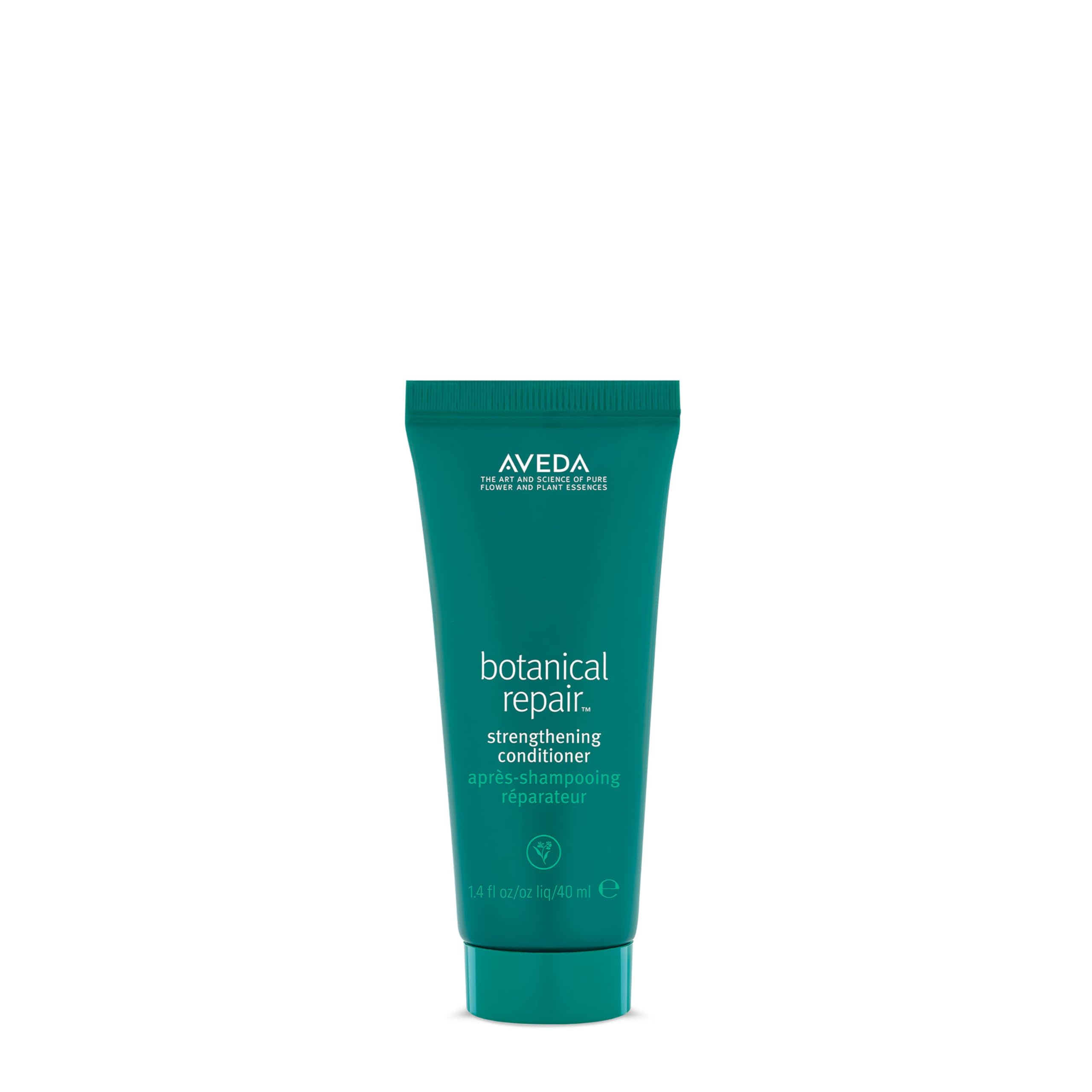 Aveda Botanical Repair Strengthening Conditioner: botella volcada para desenredar al instante.
