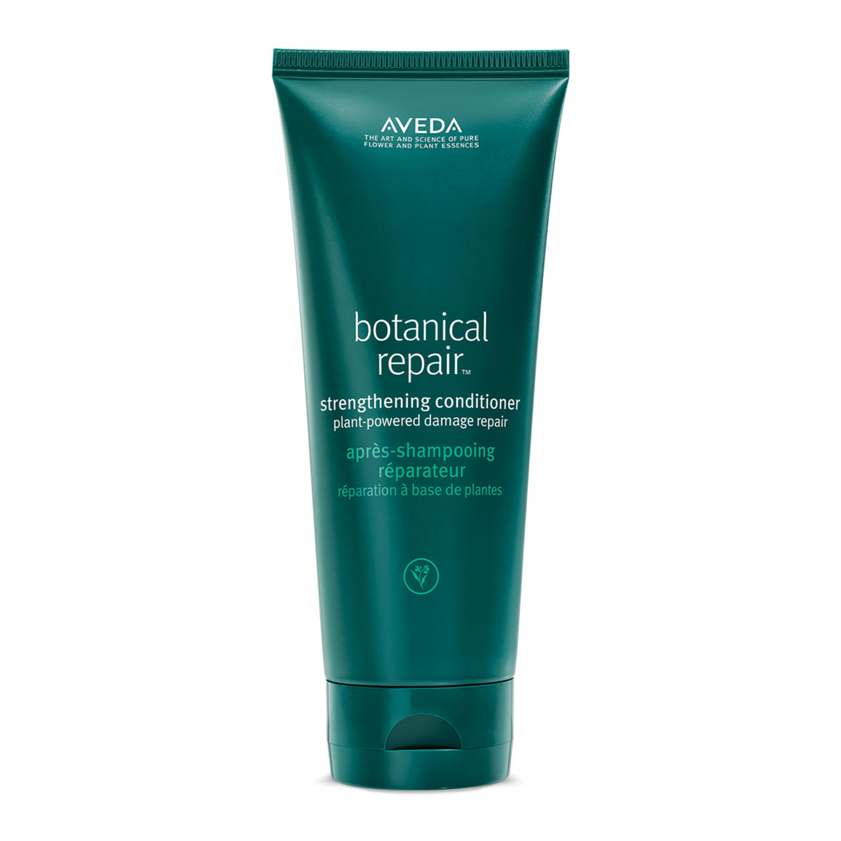 Aveda Botanical Repair Strengthening Conditioner bottle fronts plant-powered strength for damaged hair.