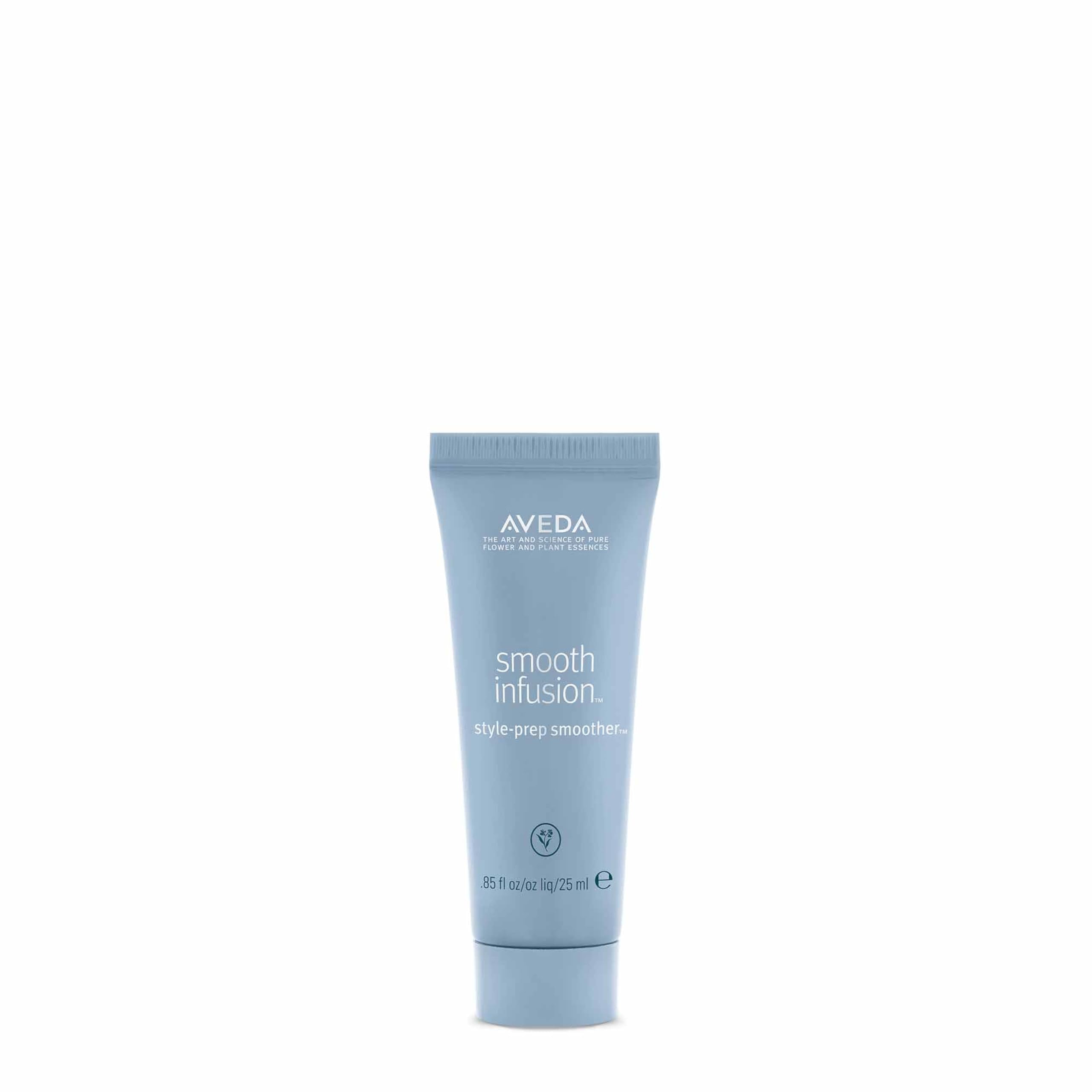 Aveda alisador de estilo en botella para un peinado suave.