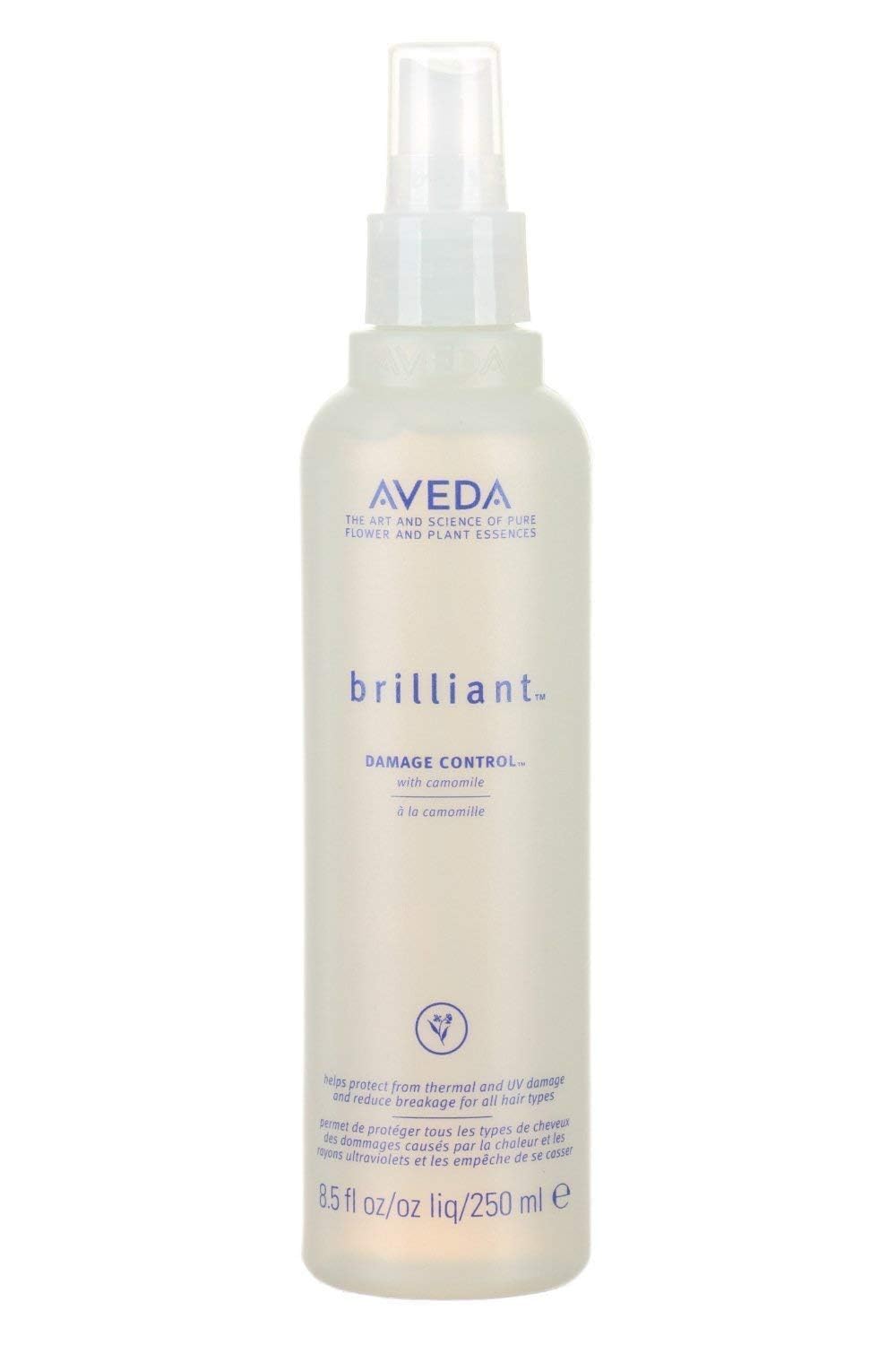 Aveda Brilliant Damage Control bottle for detangling prep and protective care.