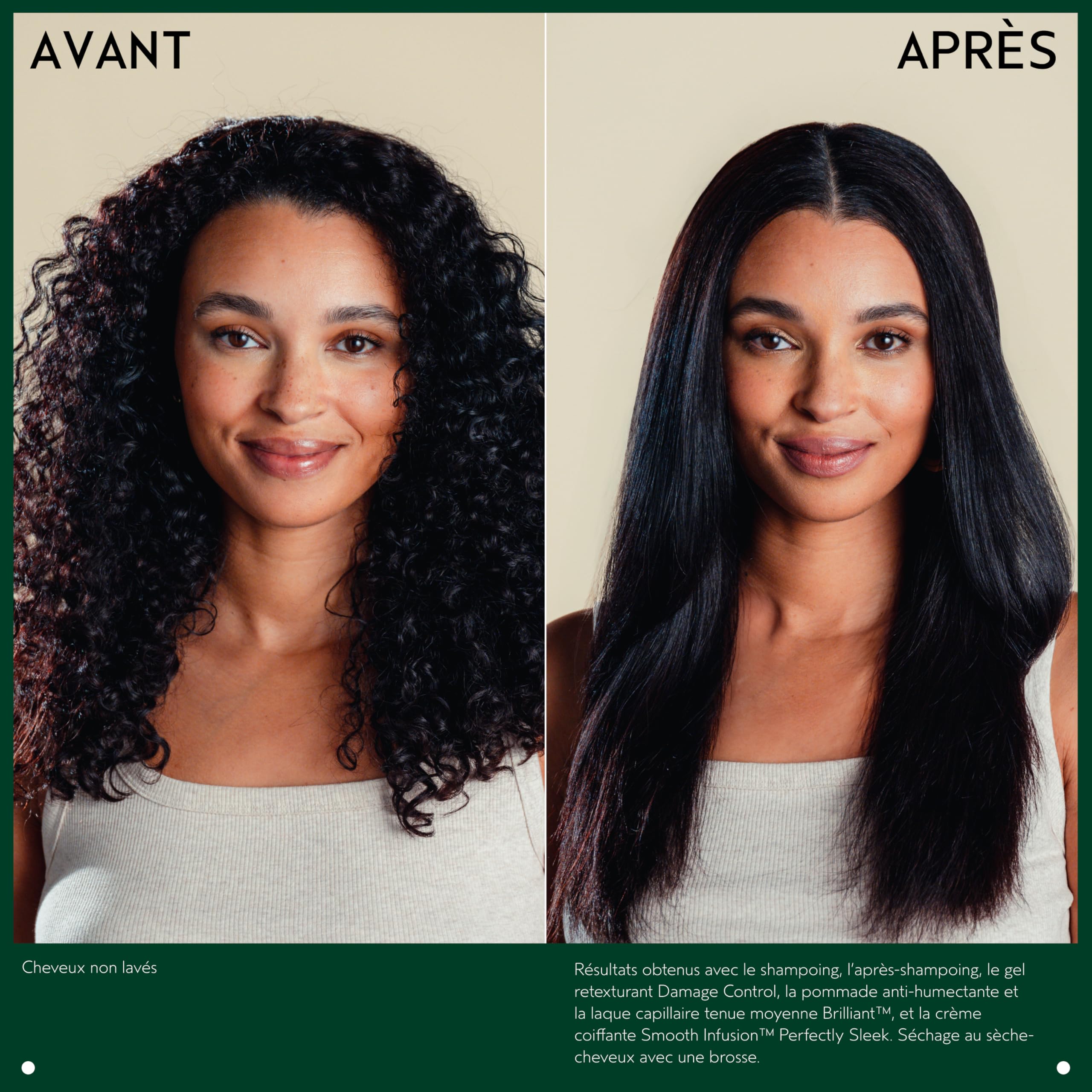 Aveda Brilliant Damage Control on towel-dried hair provides heat protection.