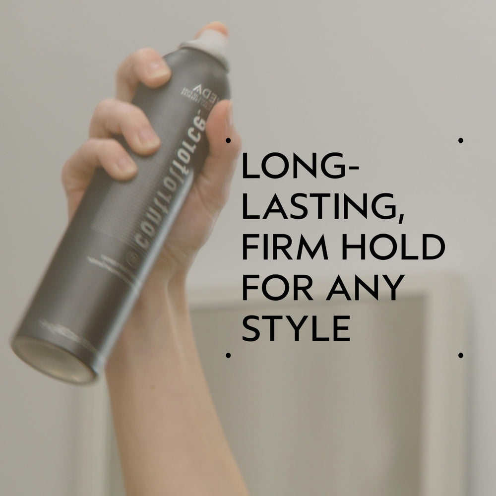 Spray from Control Force mist applied at close range for hold.