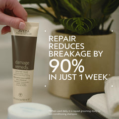 Aveda Damage Remedy Daily Hair Repair product dispensing smoothly for damp hair.