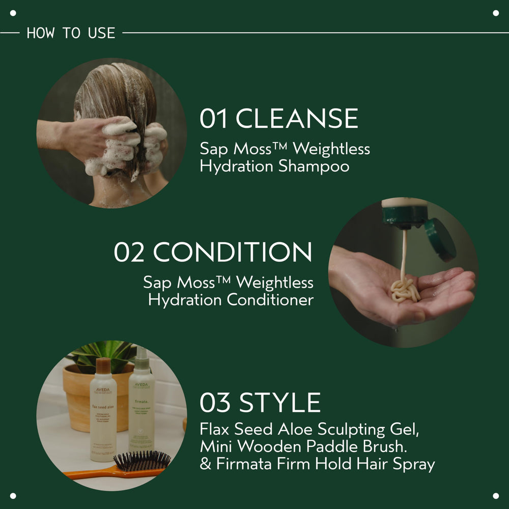 Aveda Firmata demonstrates hold resilience against humidity.