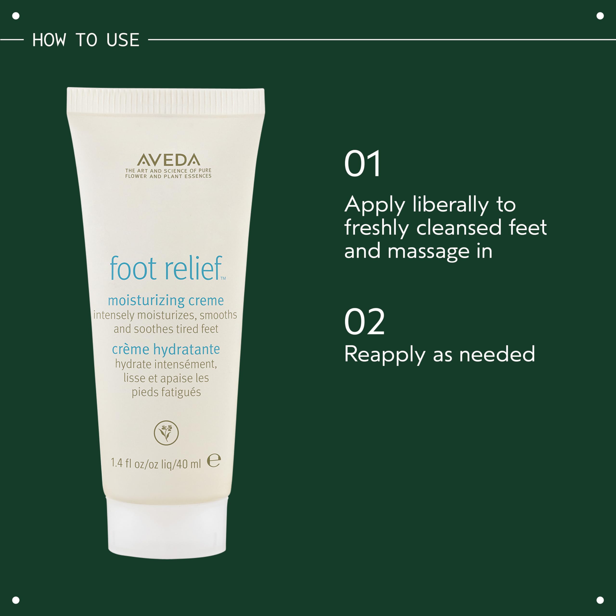 Aveda Foot Relief Creme oils close-up; jojoba and castor oils deliver lasting moisture.